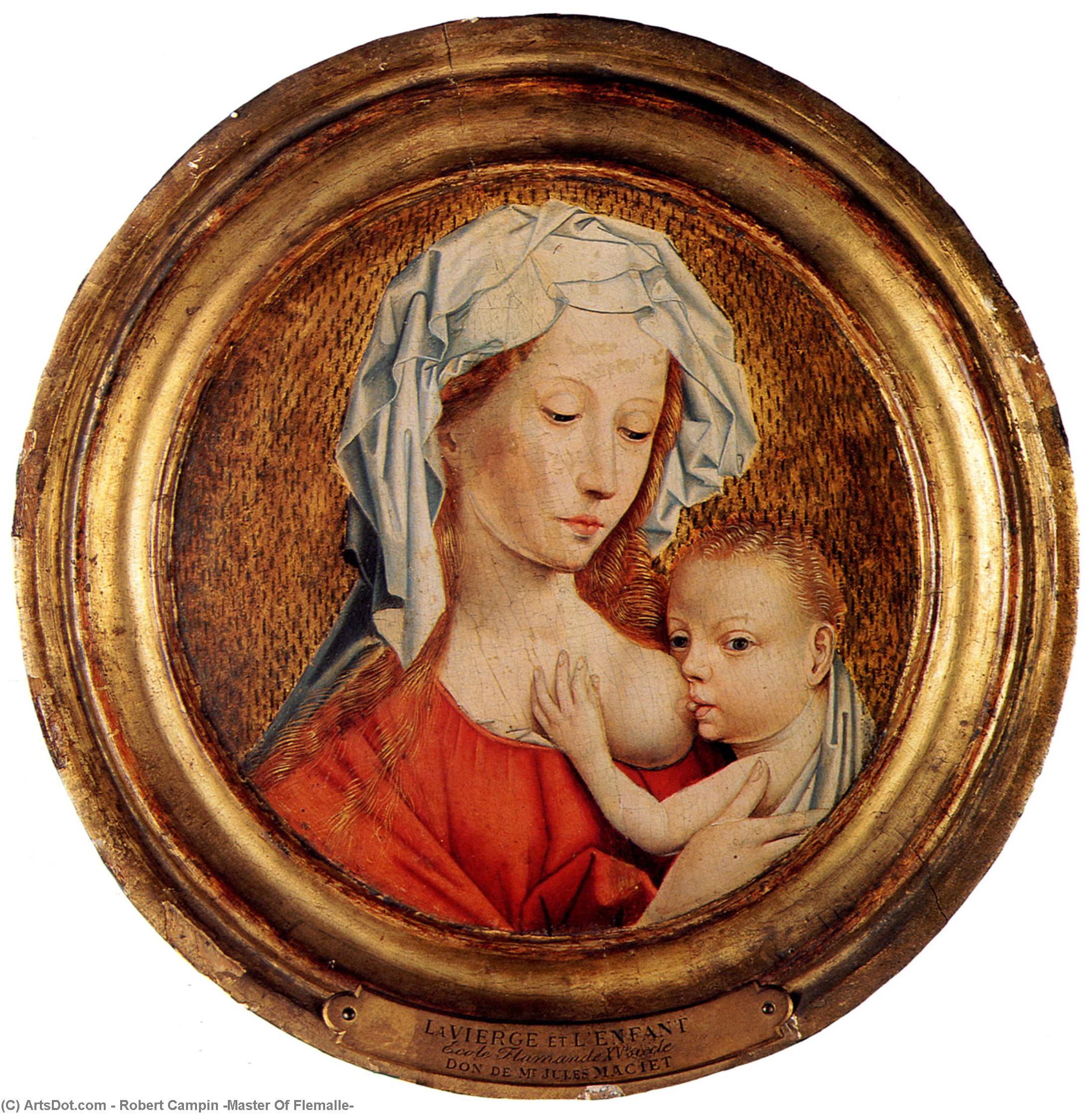 Wikioo.org - The Encyclopedia of Fine Arts - Painting, Artwork by Robert Campin (Master Of Flemalle) - Madonna and Child
