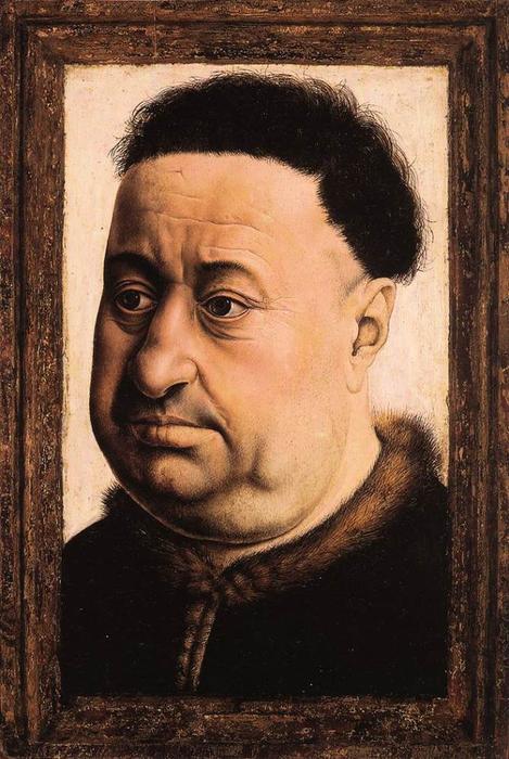 Wikioo.org – La Enciclopedia de las Bellas Artes - Pintura, Obras de arte de Robert Campin (Master Of Flemalle) - retrato de un grasa hombre