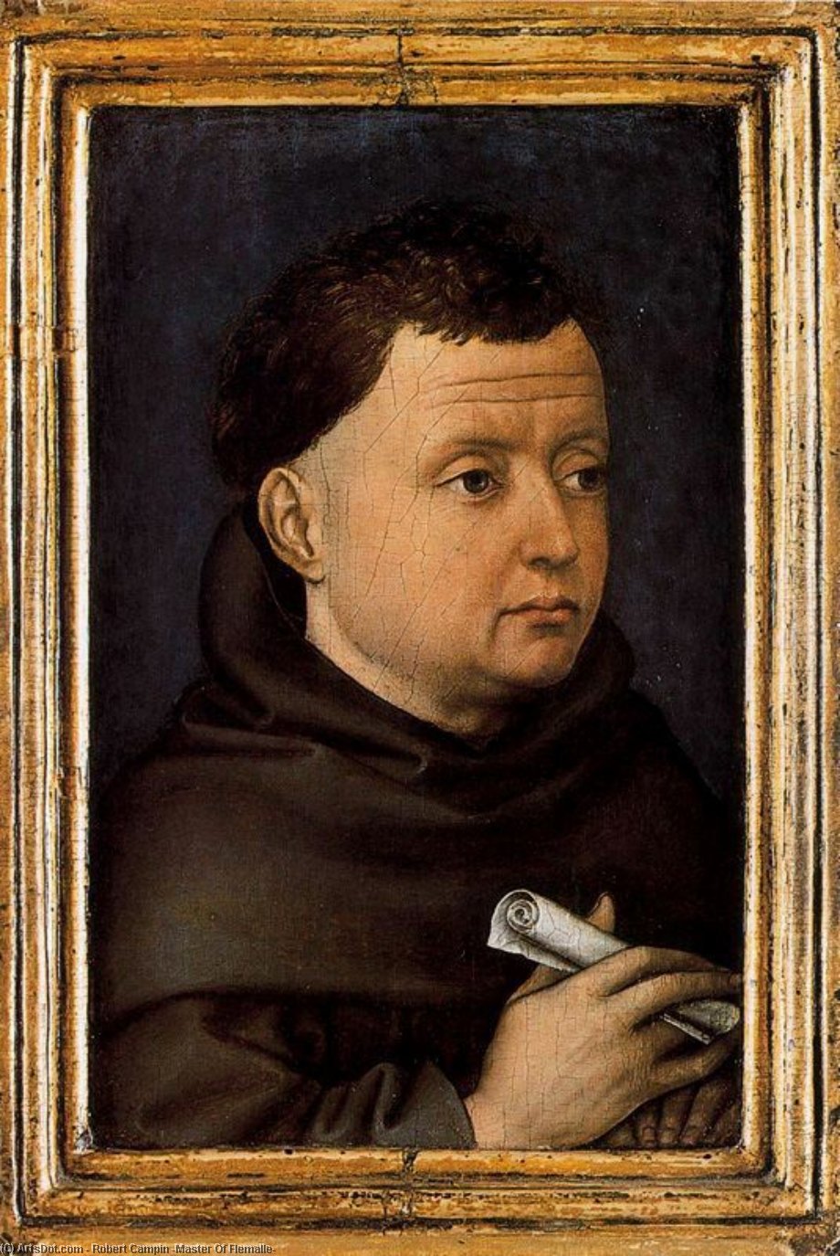 Wikioo.org - The Encyclopedia of Fine Arts - Painting, Artwork by Robert Campin (Master Of Flemalle) - Portrait of a Man 1