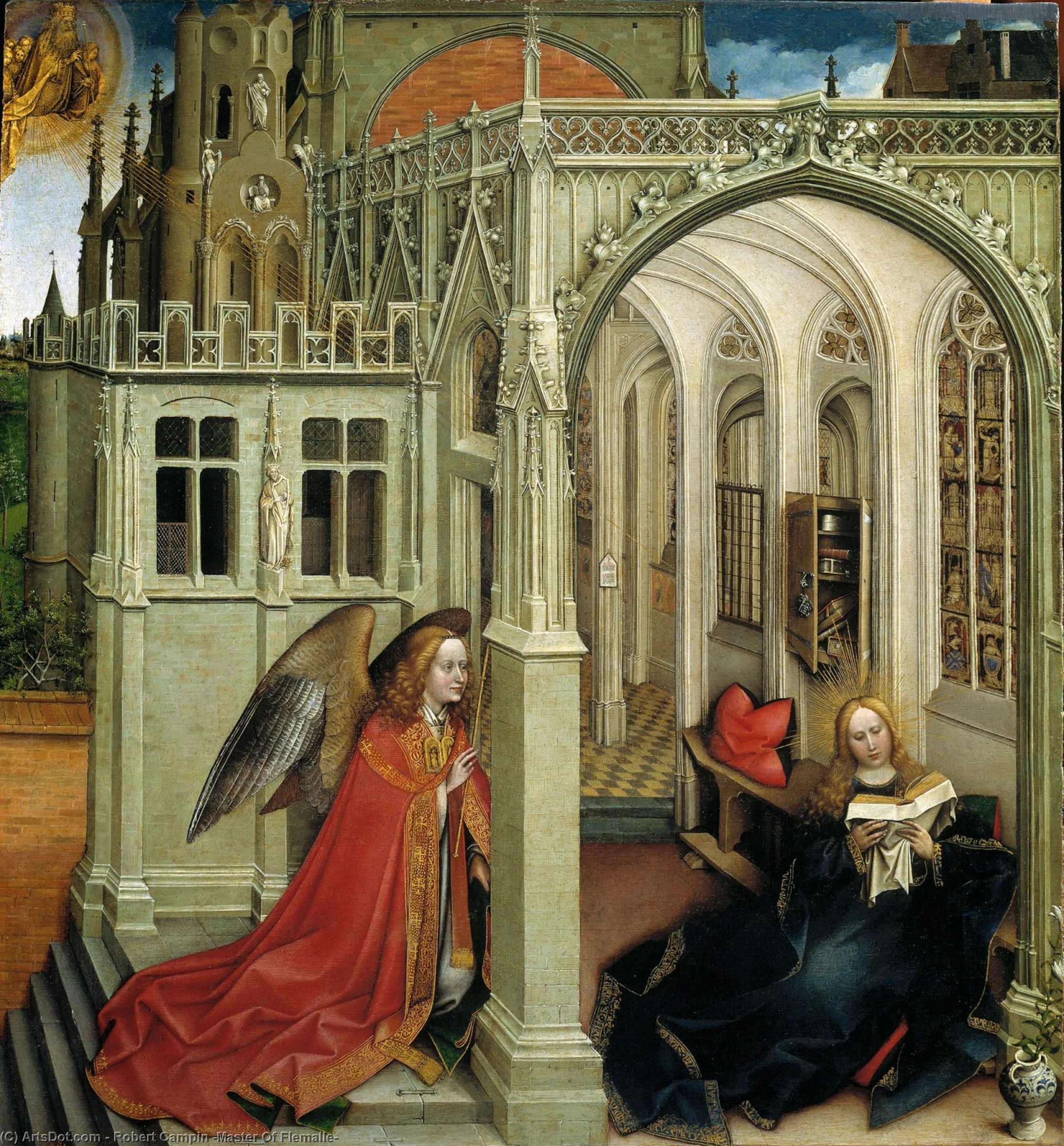 WikiOO.org - Encyclopedia of Fine Arts - Maľba, Artwork Robert Campin (Master Of Flemalle) - The Annunciation