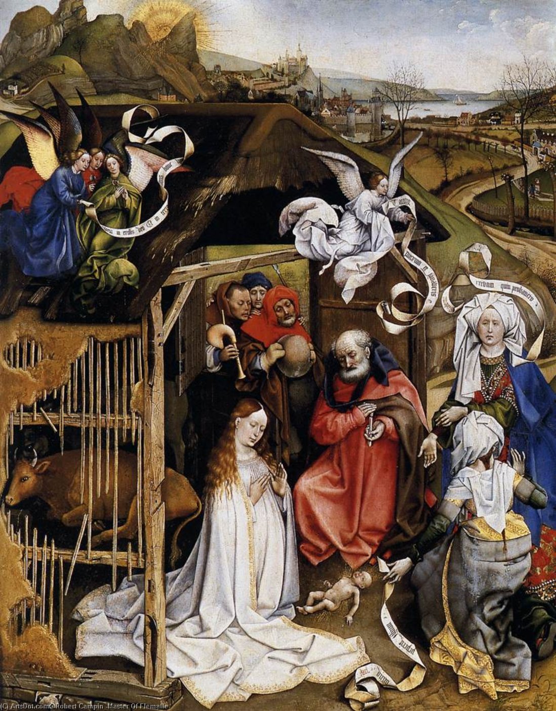 Wikioo.org - สารานุกรมวิจิตรศิลป์ - จิตรกรรม Robert Campin (Master Of Flemalle) - The Nativity