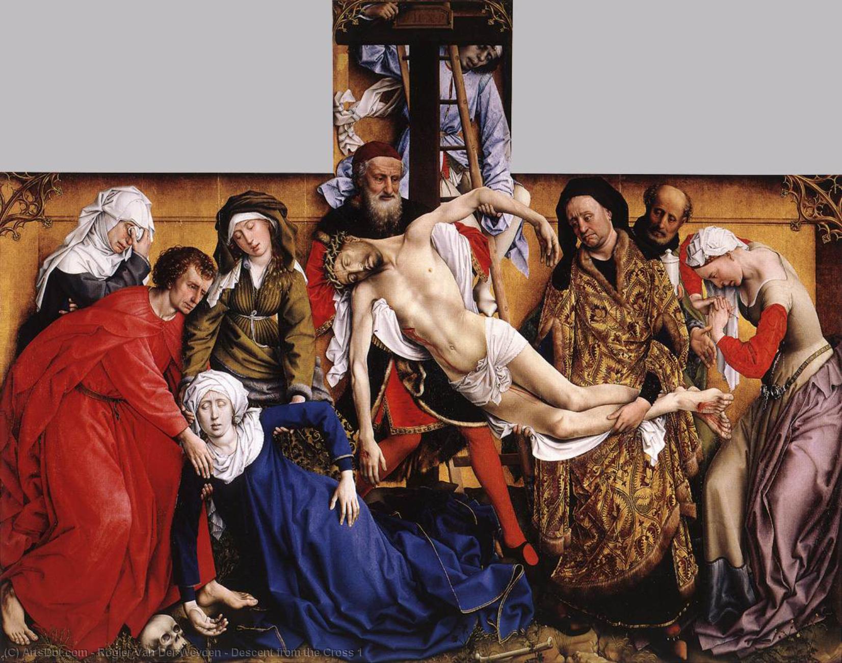 Wikioo.org – La Enciclopedia de las Bellas Artes - Pintura, Obras de arte de Rogier Van Der Weyden - descenso de la cruz 1