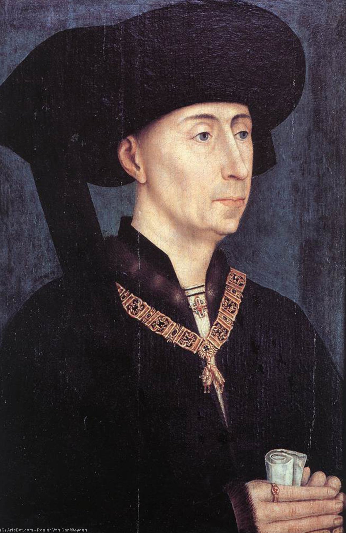 Wikioo.org – La Enciclopedia de las Bellas Artes - Pintura, Obras de arte de Rogier Van Der Weyden - retrato de felipe el bueno