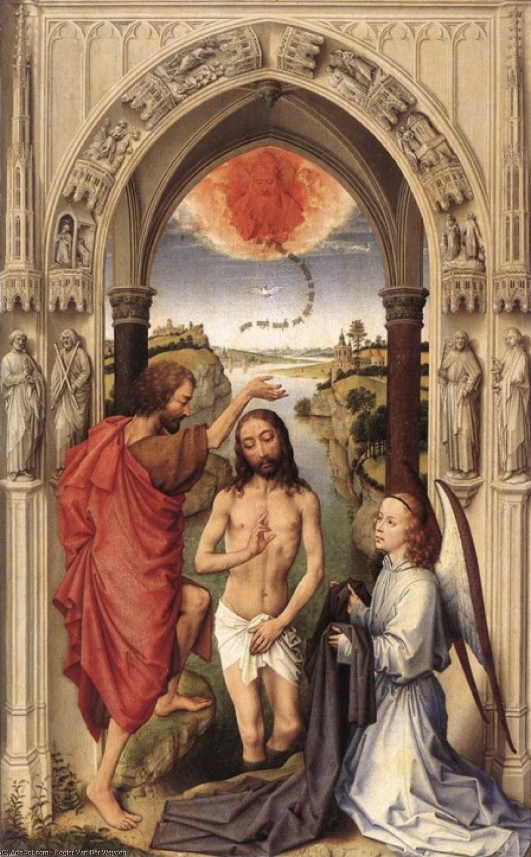 Wikioo.org - Die Enzyklopädie bildender Kunst - Malerei, Kunstwerk von Rogier Van Der Weyden - st john der Täufer Altarbild  -   zentral  Fach