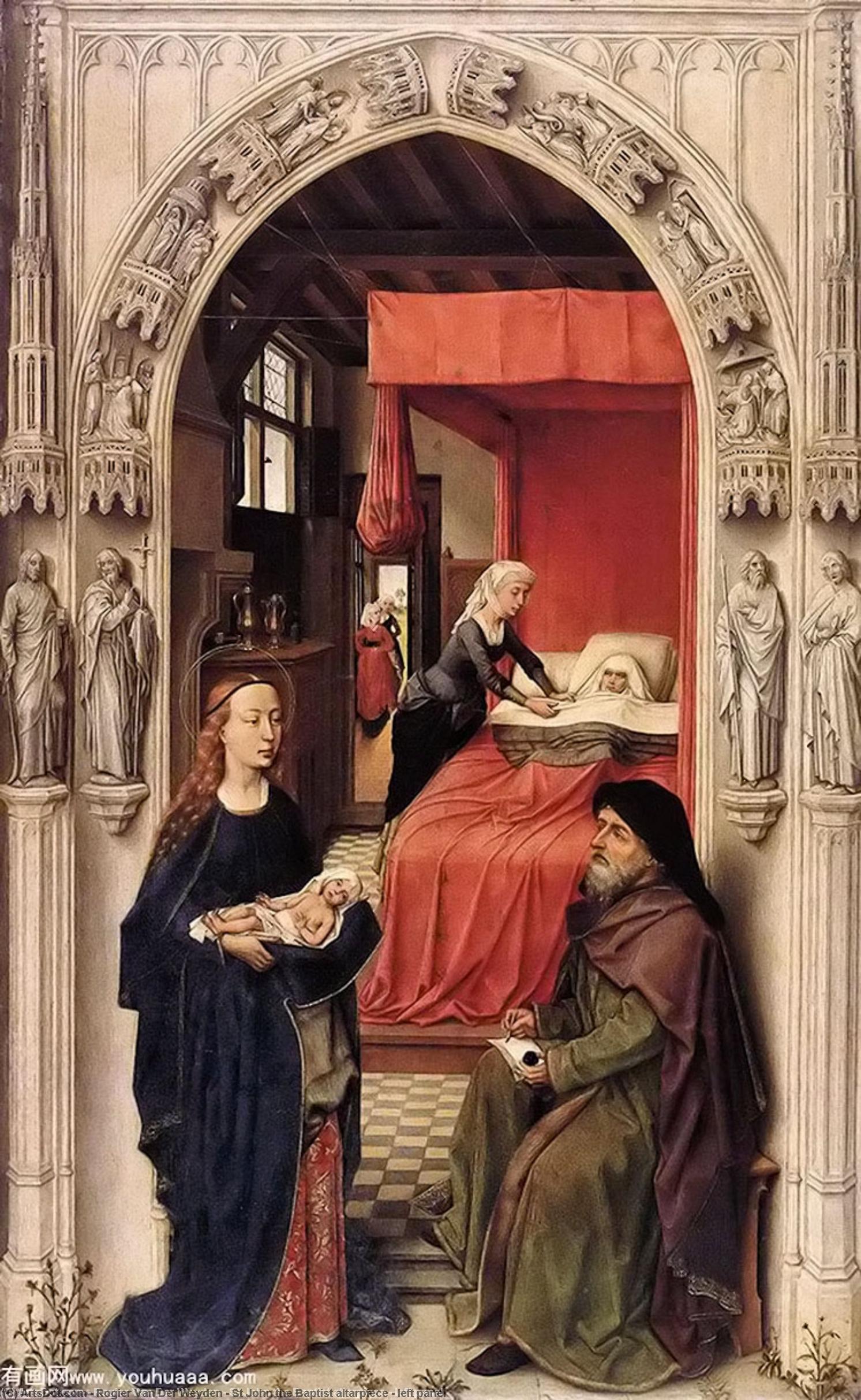WikiOO.org - 百科事典 - 絵画、アートワーク Rogier Van Der Weyden - セント ジョン ザー バプティスト 祭壇画  -   左  パネル