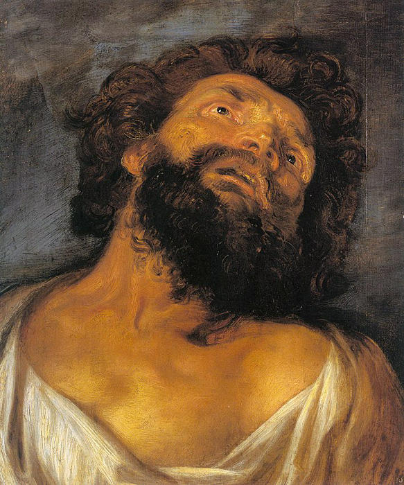 Wikioo.org – La Enciclopedia de las Bellas Artes - Pintura, Obras de arte de Anthony Van Dyck - Cabeza de un ladrón