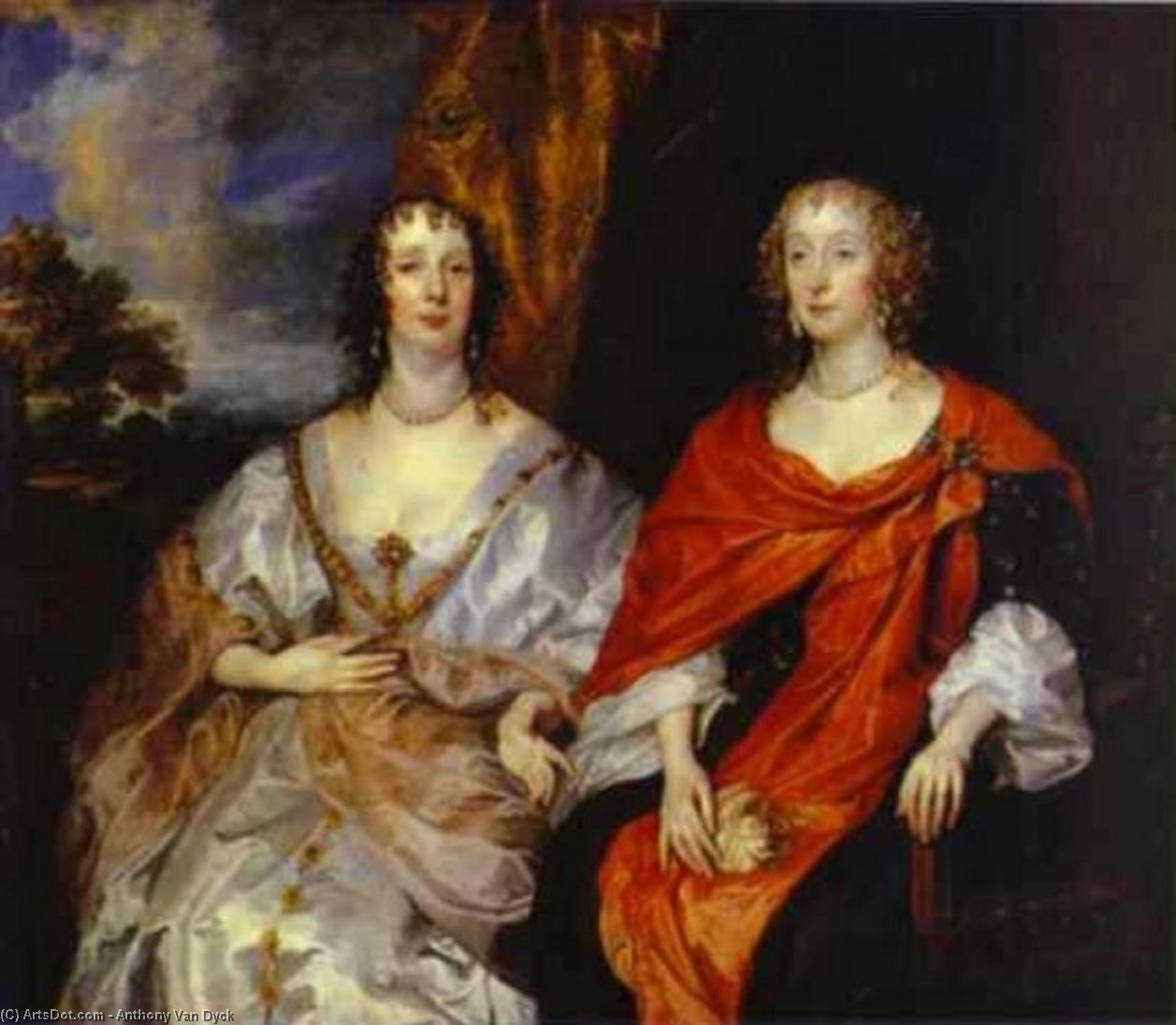 WikiOO.org - Enciclopédia das Belas Artes - Pintura, Arte por Anthony Van Dyck - Portrait of Anna Dalkeith, Countess of Morton, and Lady Anna Kirk
