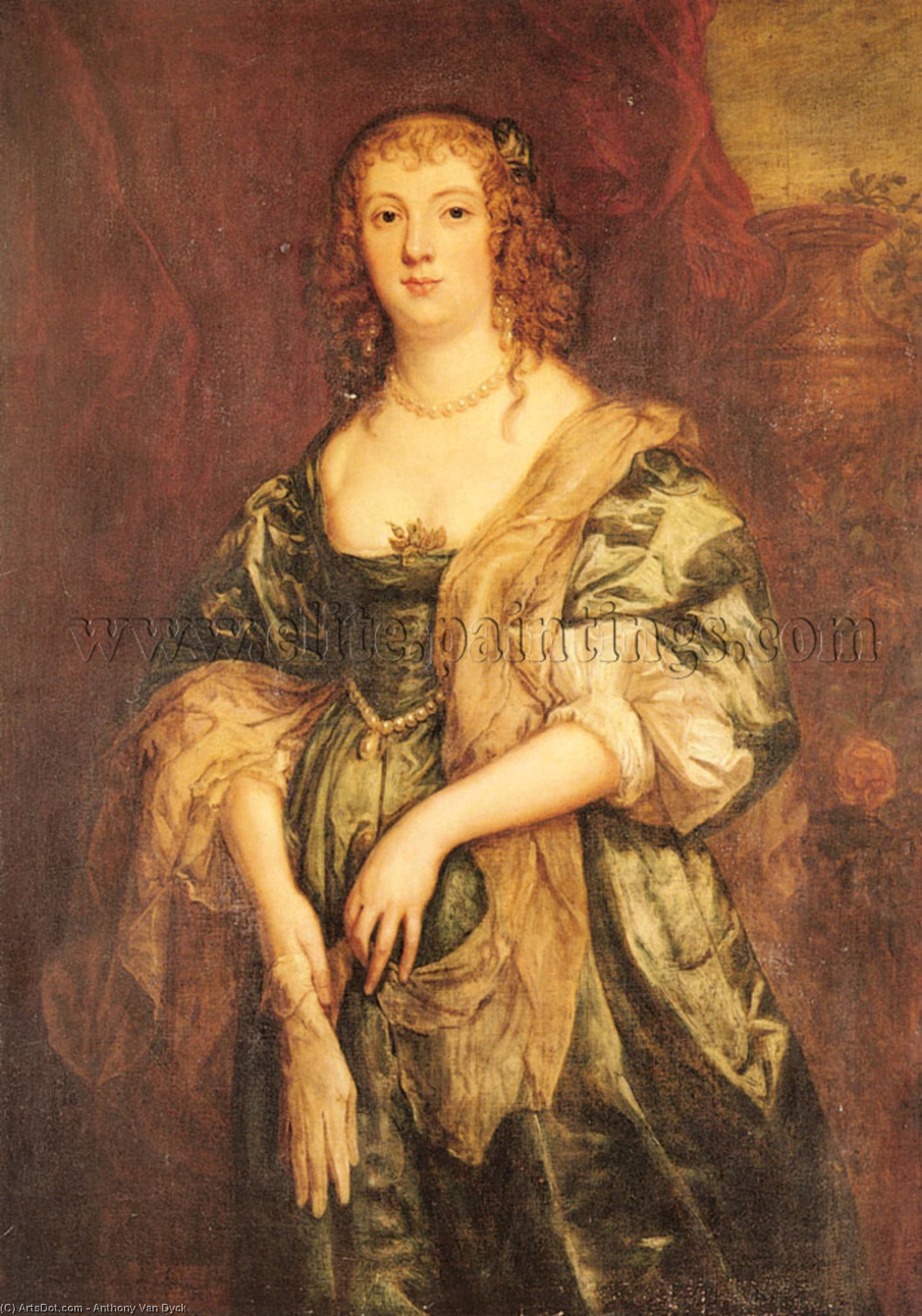 Wikioo.org - The Encyclopedia of Fine Arts - Painting, Artwork by Anthony Van Dyck - Portrait of Anne Carr, Countess of Bedford