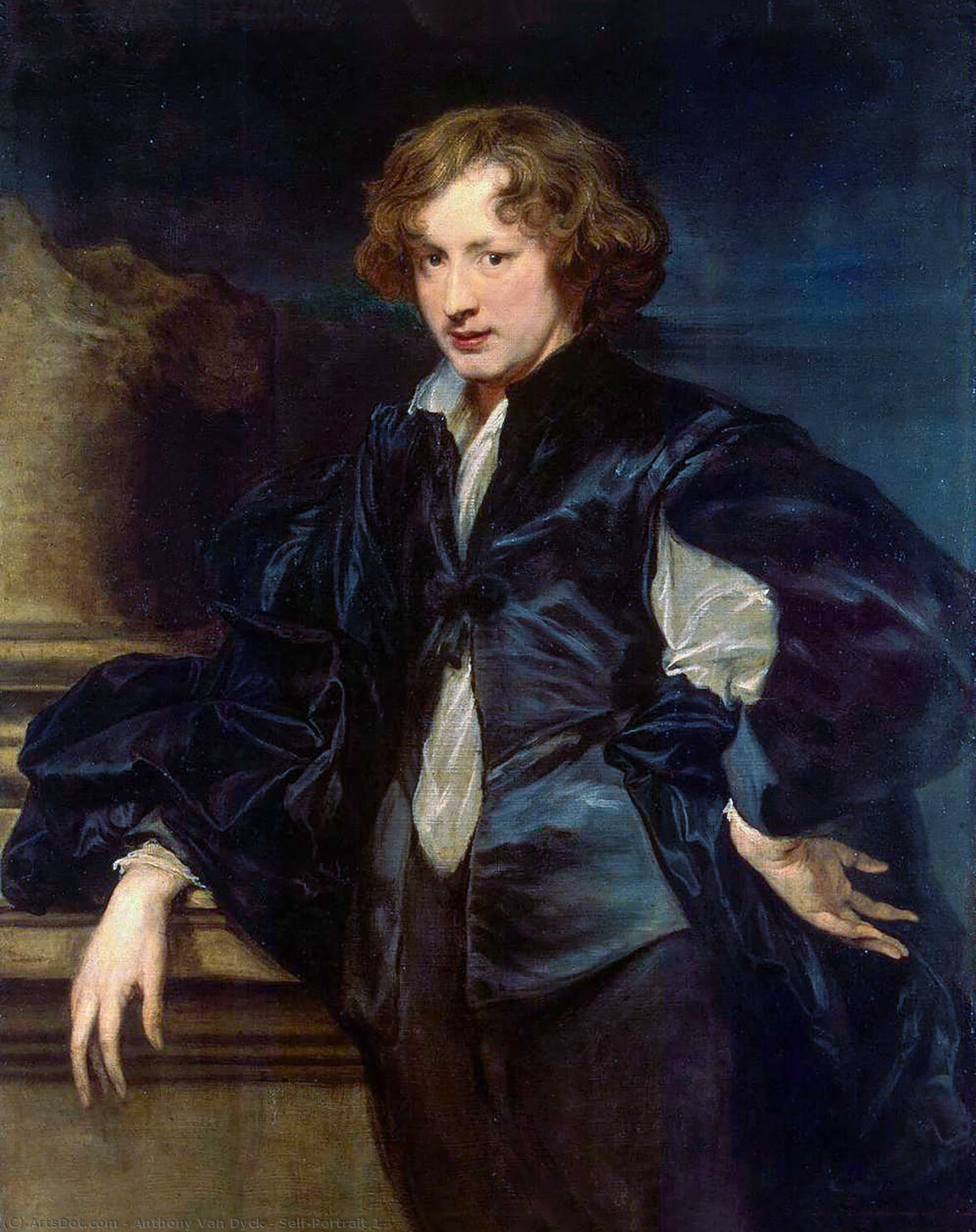 Wikoo.org - موسوعة الفنون الجميلة - اللوحة، العمل الفني Anthony Van Dyck - Self-Portrait 1