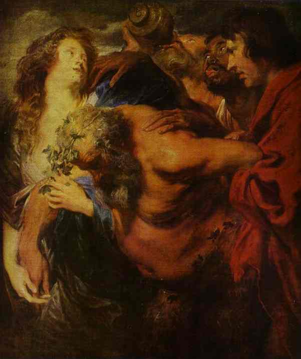 Wikioo.org – La Enciclopedia de las Bellas Artes - Pintura, Obras de arte de Anthony Van Dyck - Sileno ebrio