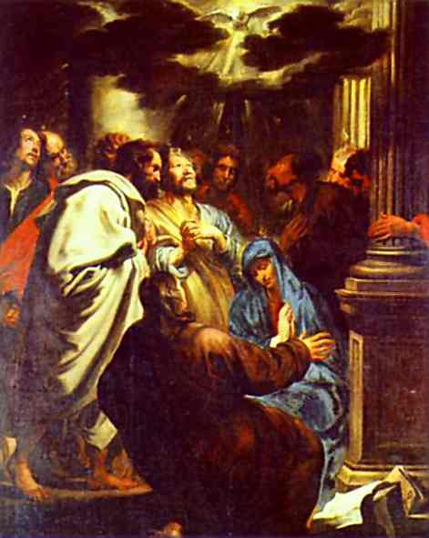 WikiOO.org - Enciclopédia das Belas Artes - Pintura, Arte por Anthony Van Dyck - The Descent of the Holy Spirit