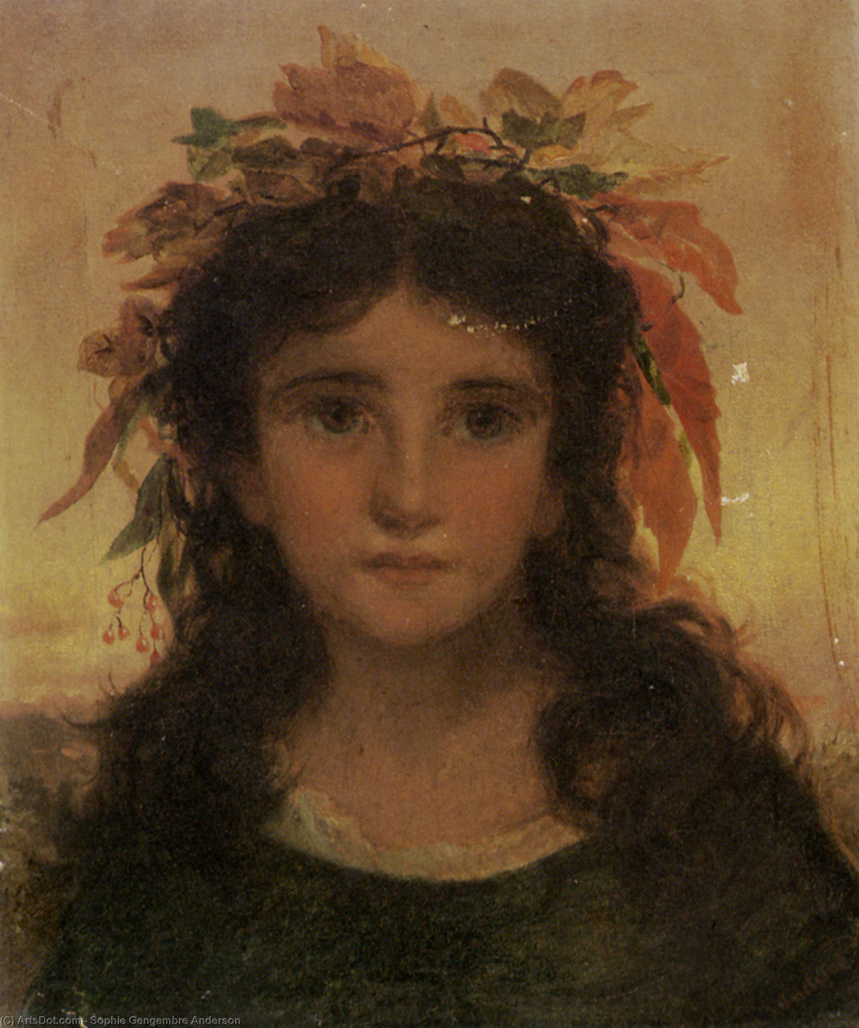 Wikioo.org - The Encyclopedia of Fine Arts - Painting, Artwork by Sophie Gengembre Anderson - Autumn