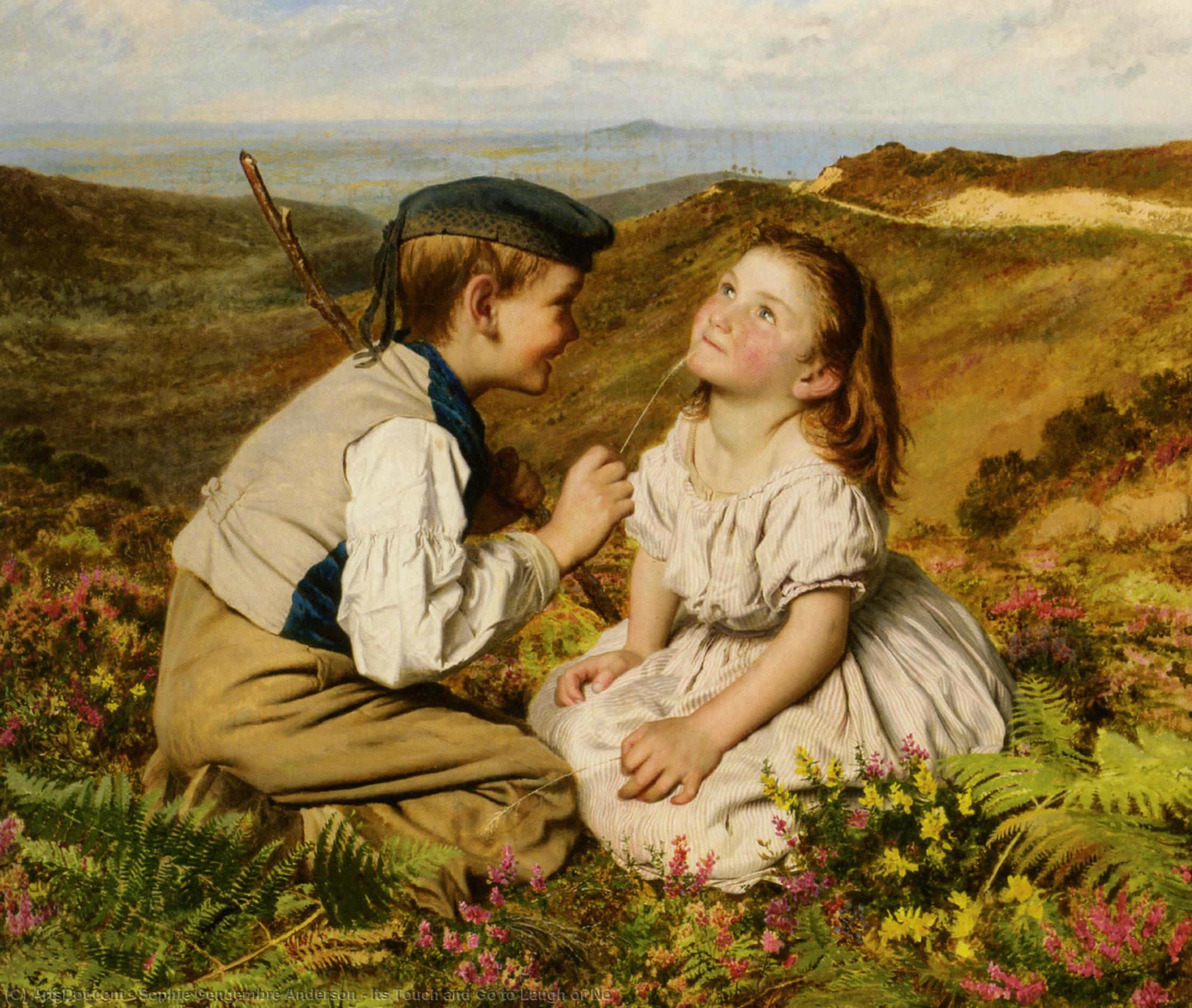 Wikioo.org - The Encyclopedia of Fine Arts - Painting, Artwork by Sophie Gengembre Anderson - Its Touch and Go to Laugh or No