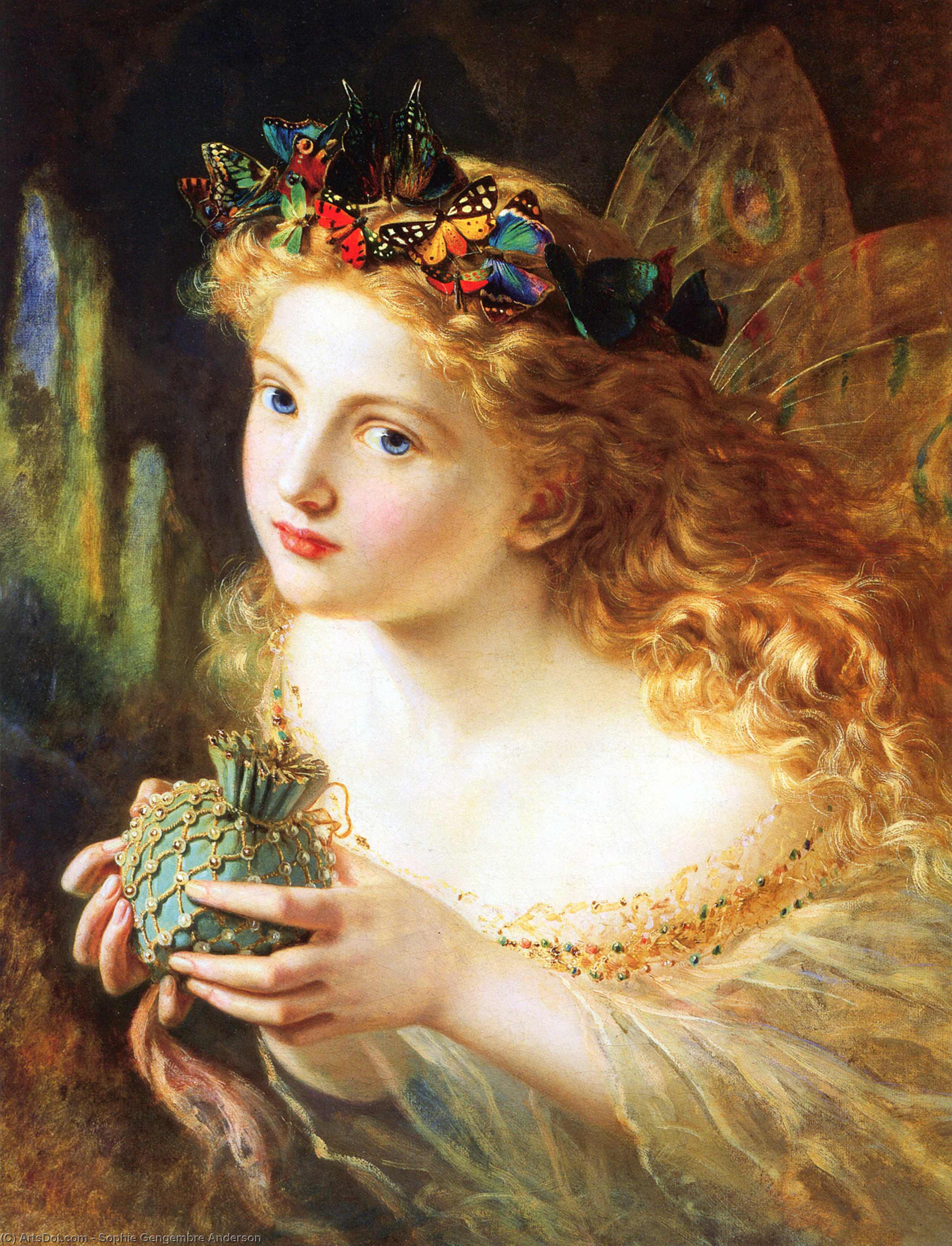 WikiOO.org - Encyclopedia of Fine Arts - Maleri, Artwork Sophie Gengembre Anderson - Take the Fair Face of Woman