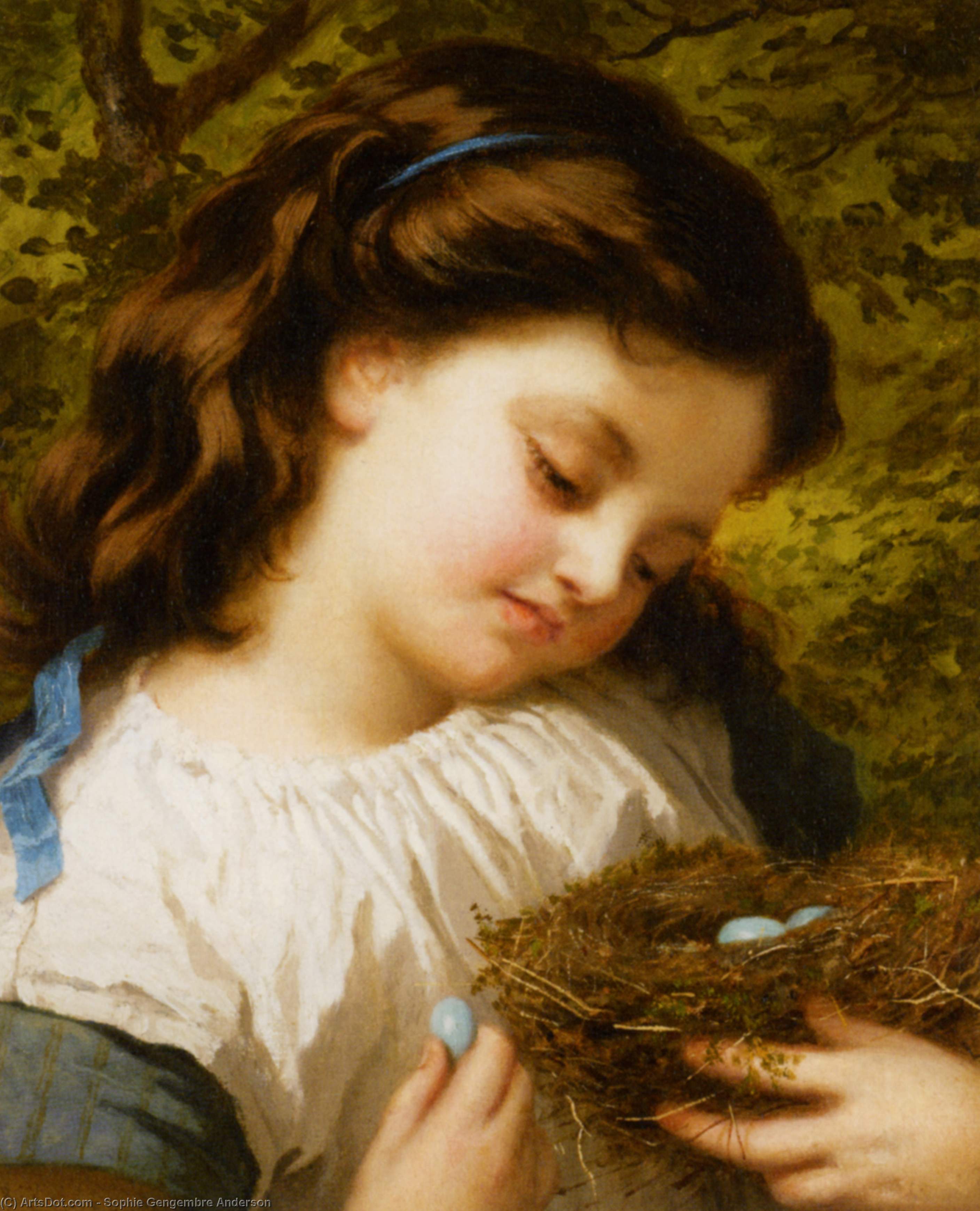 Wikioo.org - The Encyclopedia of Fine Arts - Painting, Artwork by Sophie Gengembre Anderson - The Birds Nest
