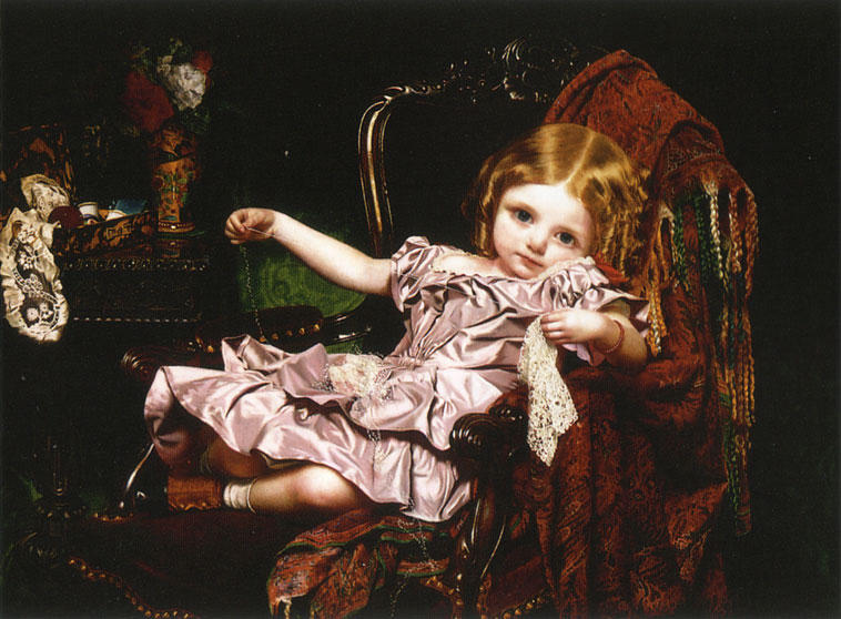 WikiOO.org - Encyclopedia of Fine Arts - Maleri, Artwork Sophie Gengembre Anderson - The Lace Handkerchief
