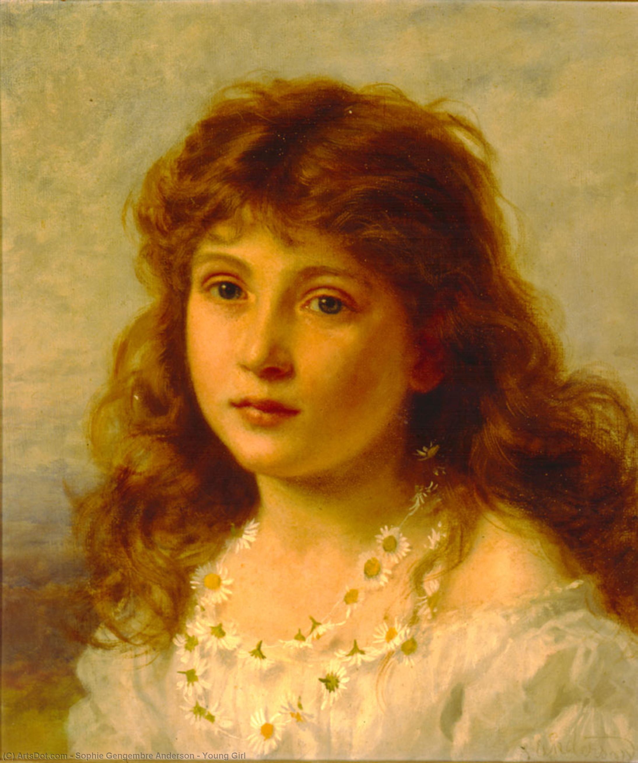 Wikioo.org - The Encyclopedia of Fine Arts - Painting, Artwork by Sophie Gengembre Anderson - Young Girl