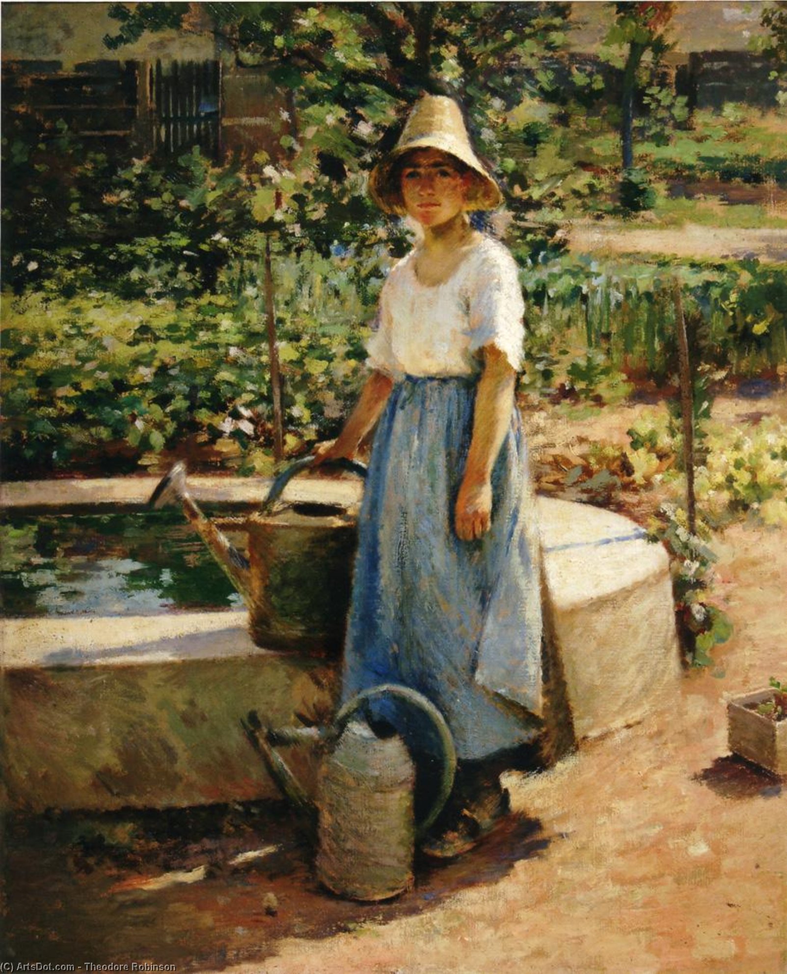 Wikioo.org - The Encyclopedia of Fine Arts - Painting, Artwork by Theodore Robinson - At the Fountain