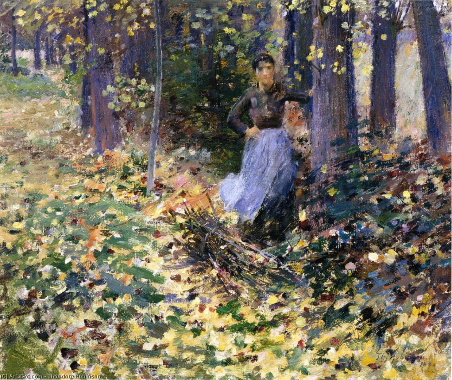 Wikioo.org – La Enciclopedia de las Bellas Artes - Pintura, Obras de arte de Theodore Robinson - otoño la luz del sol