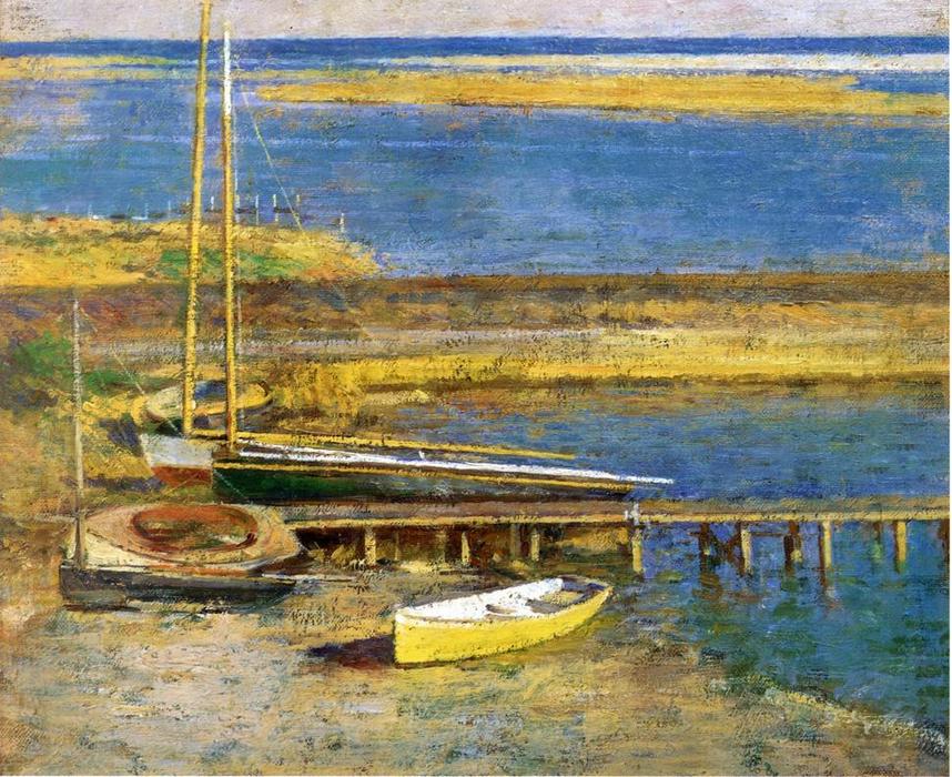 Wikioo.org - The Encyclopedia of Fine Arts - Painting, Artwork by Theodore Robinson - Boats at a Landing