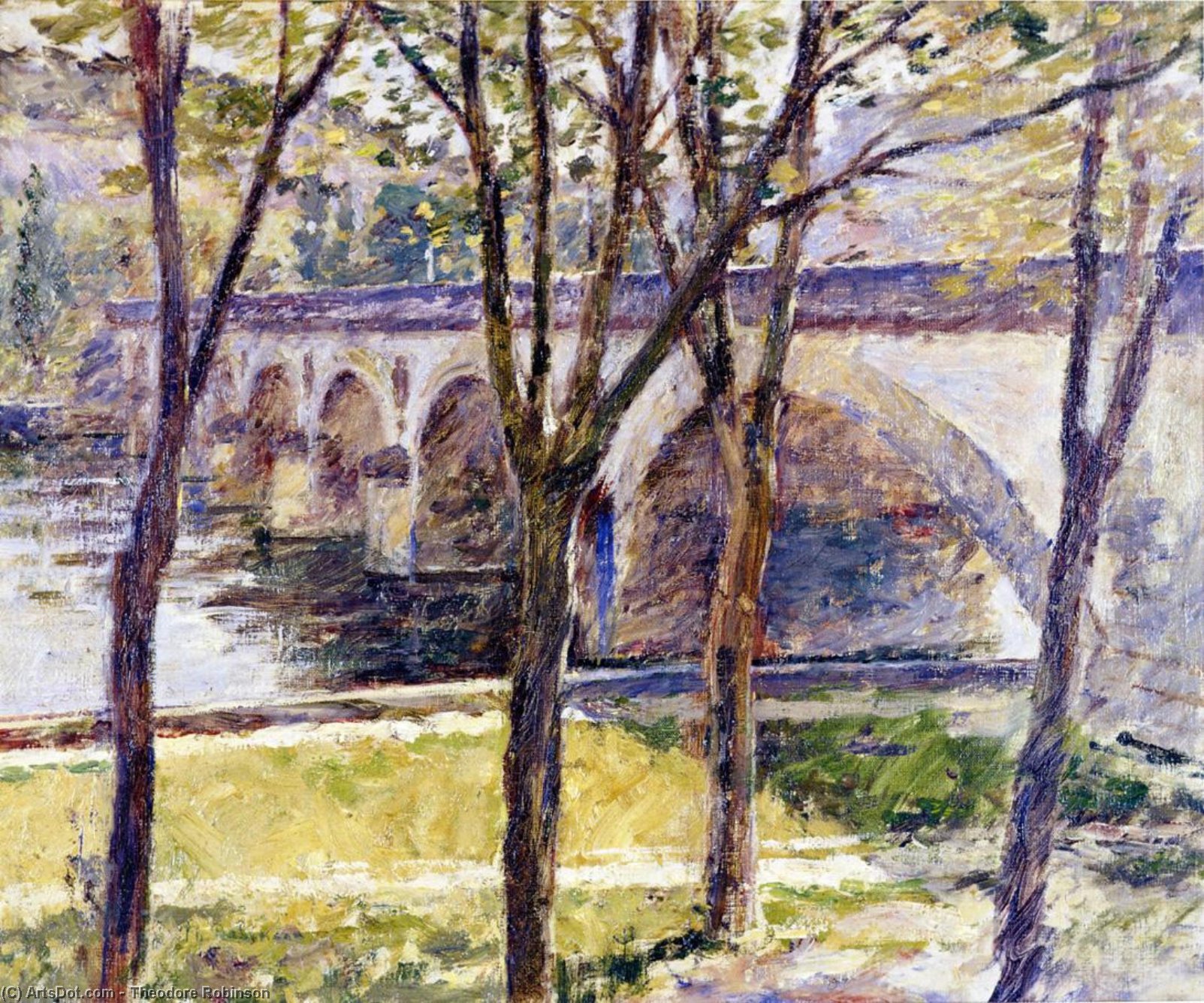 Wikioo.org - The Encyclopedia of Fine Arts - Painting, Artwork by Theodore Robinson - Bridge near Giverny