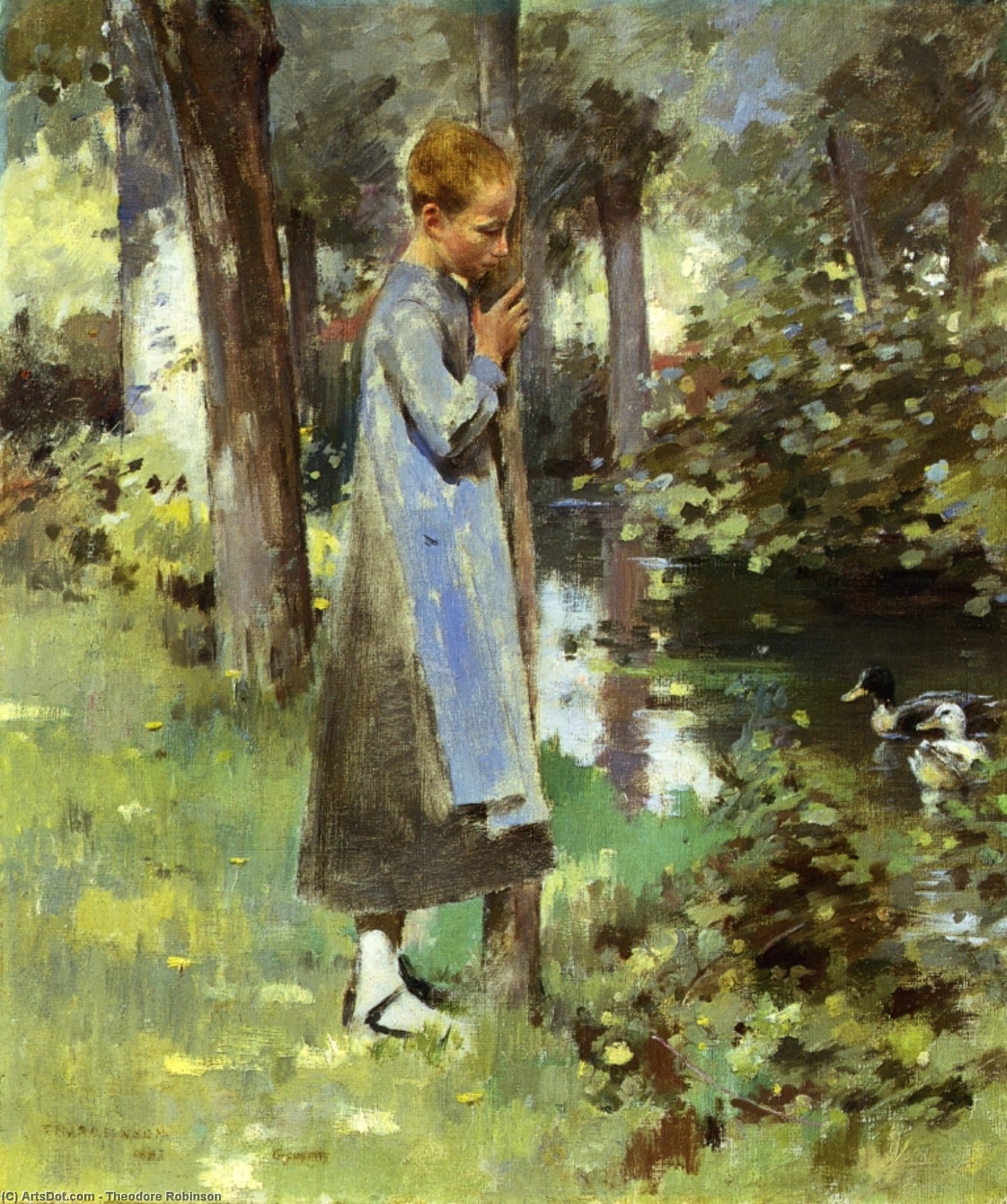 Wikioo.org - The Encyclopedia of Fine Arts - Painting, Artwork by Theodore Robinson - By the River