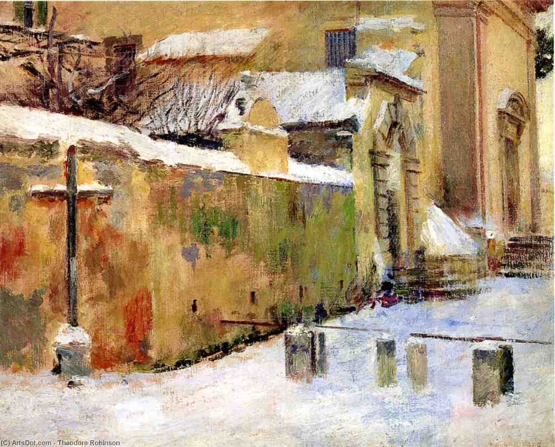 Wikioo.org - The Encyclopedia of Fine Arts - Painting, Artwork by Theodore Robinson - Church in Snow