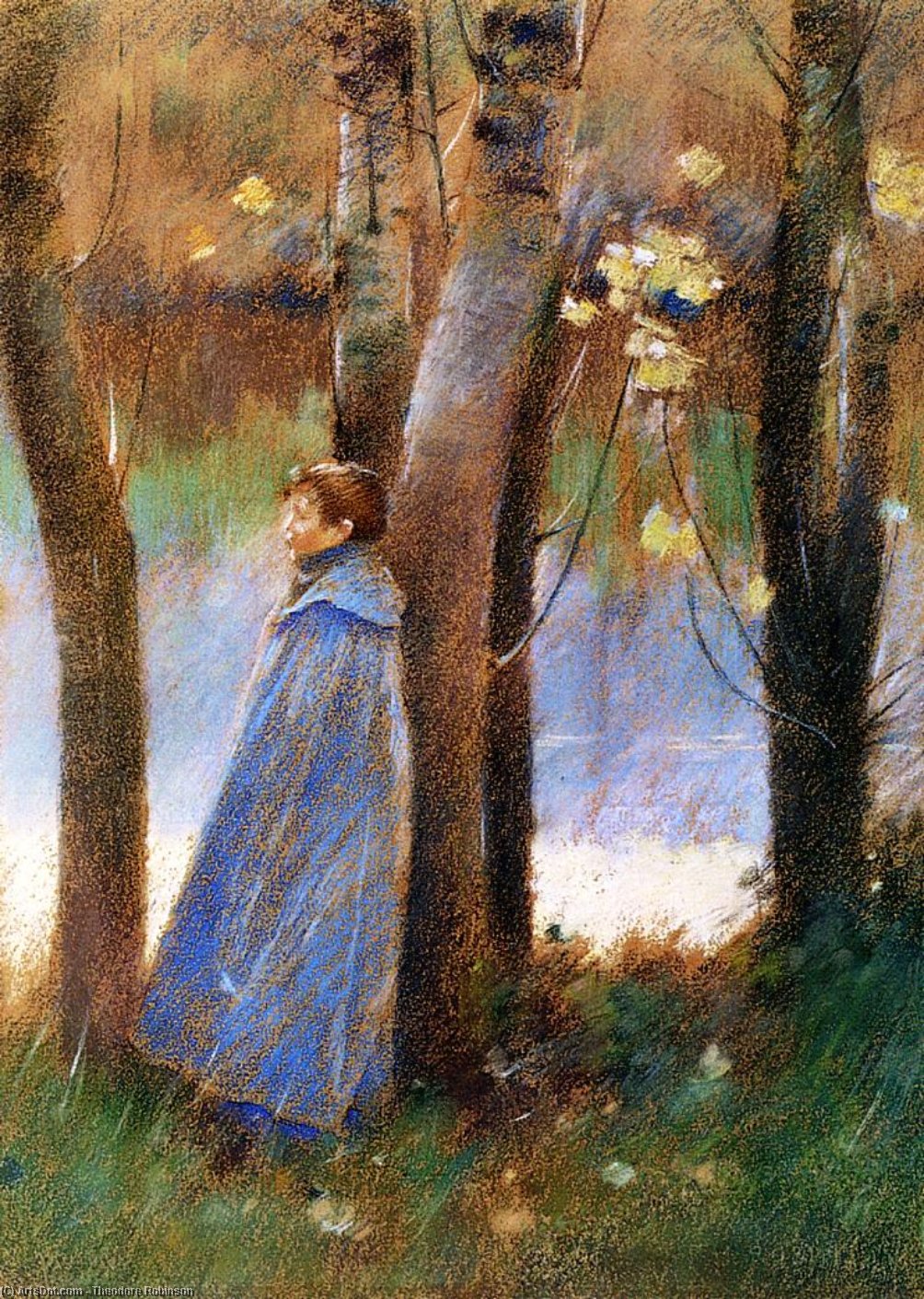 Wikioo.org - The Encyclopedia of Fine Arts - Painting, Artwork by Theodore Robinson - Figure in a Landscape