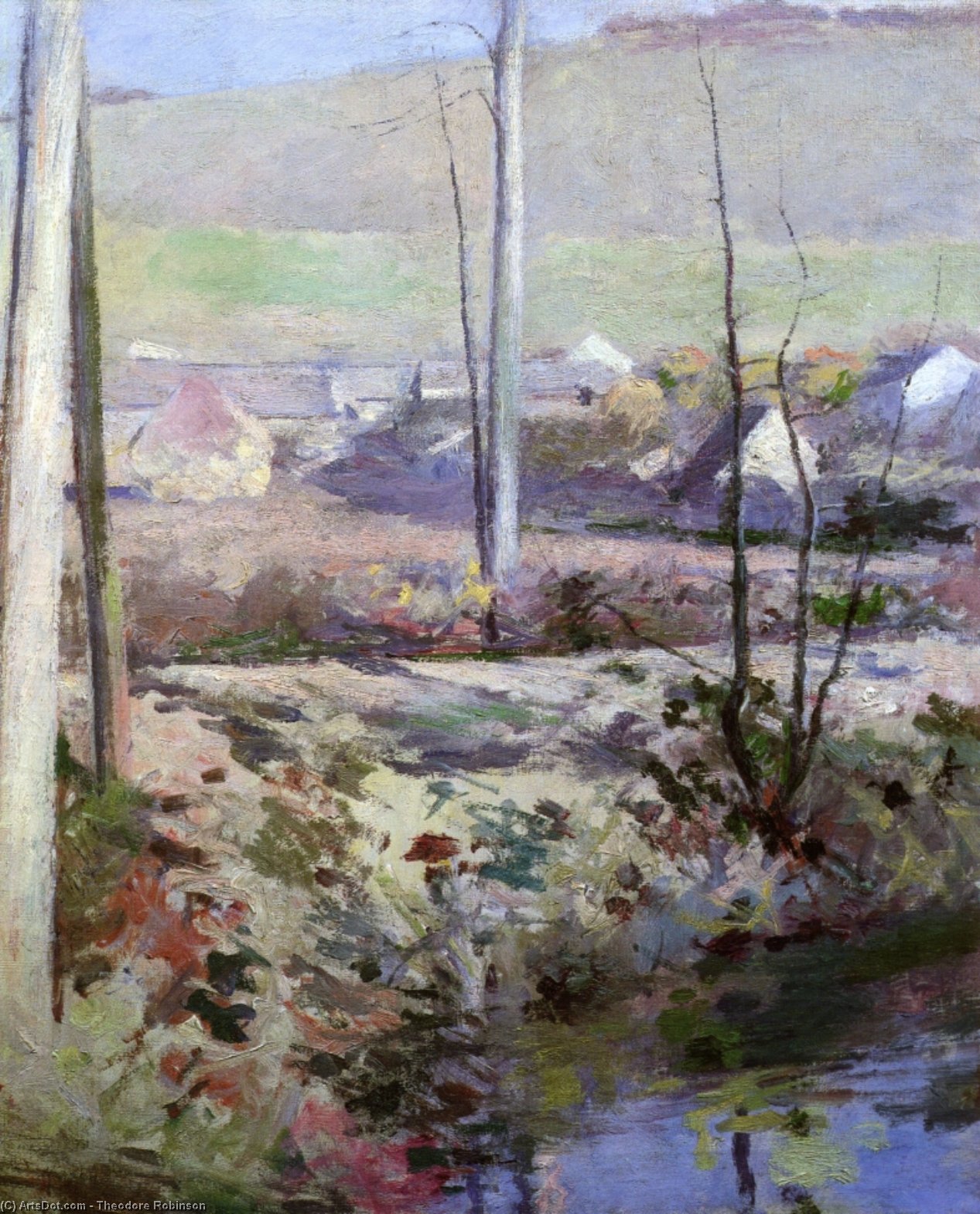 Wikioo.org - The Encyclopedia of Fine Arts - Painting, Artwork by Theodore Robinson - Giverny from the River Epte