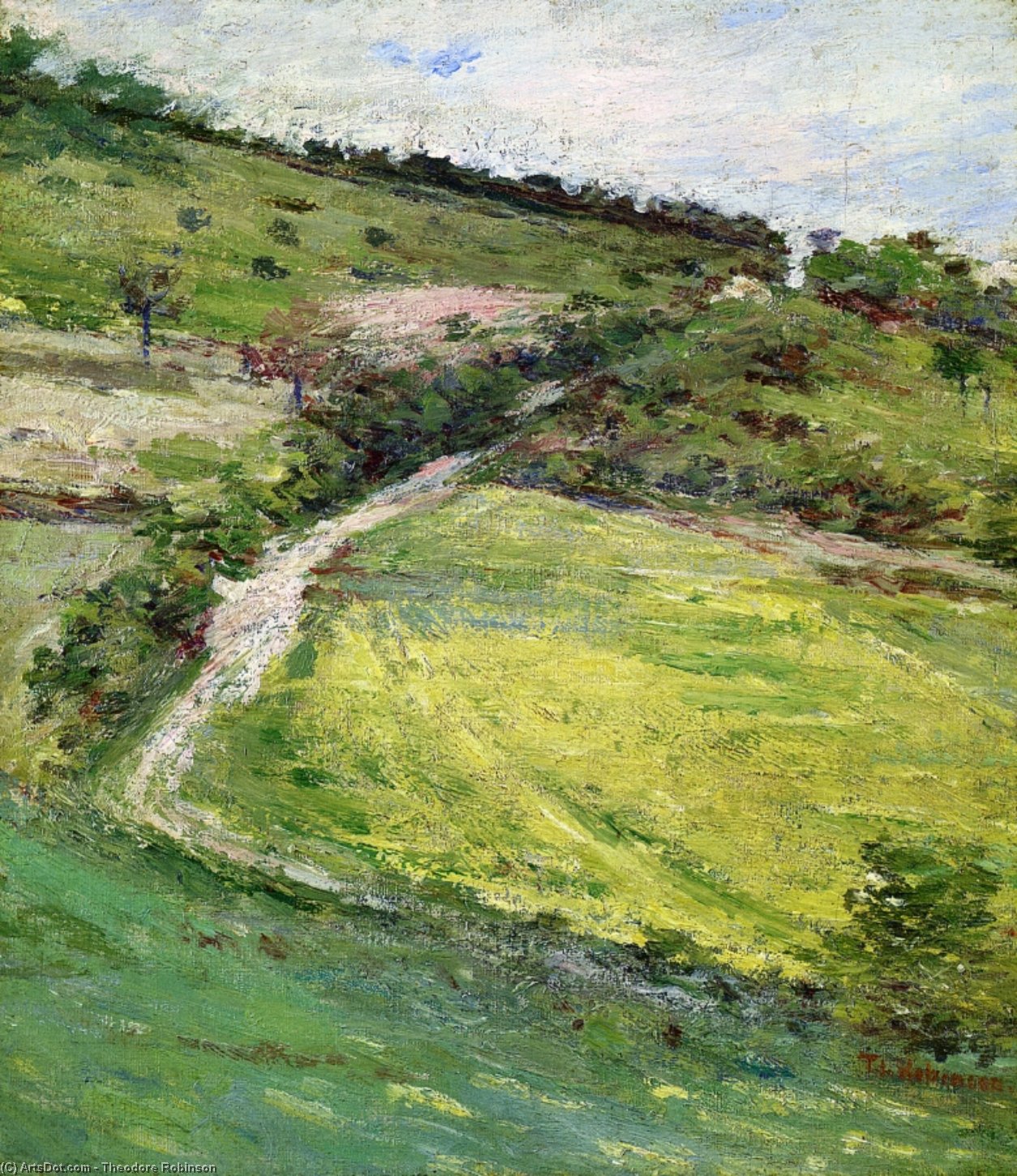 Wikioo.org - The Encyclopedia of Fine Arts - Painting, Artwork by Theodore Robinson - Hillside in Giverny, France