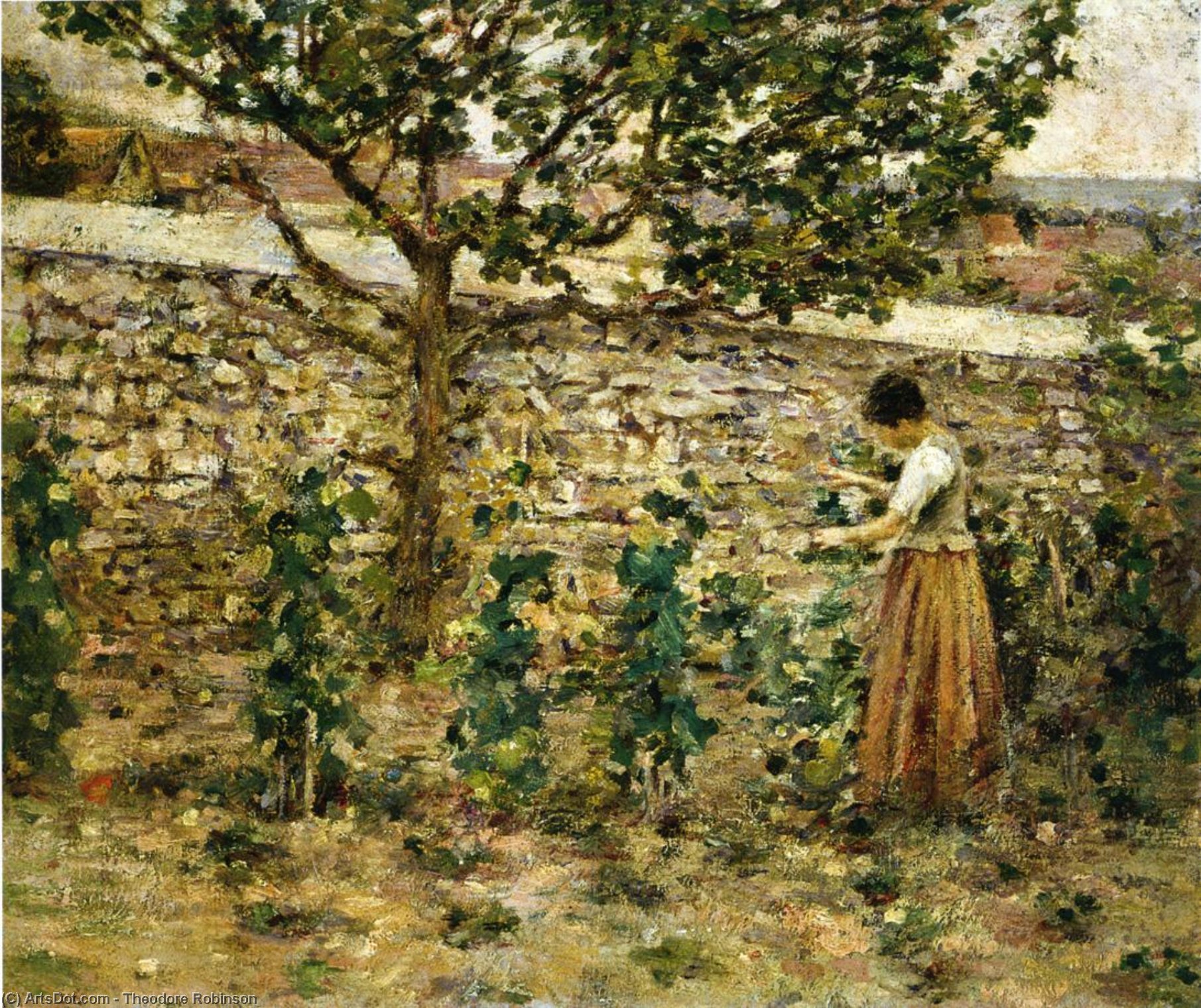 Wikioo.org - The Encyclopedia of Fine Arts - Painting, Artwork by Theodore Robinson - In the Garden