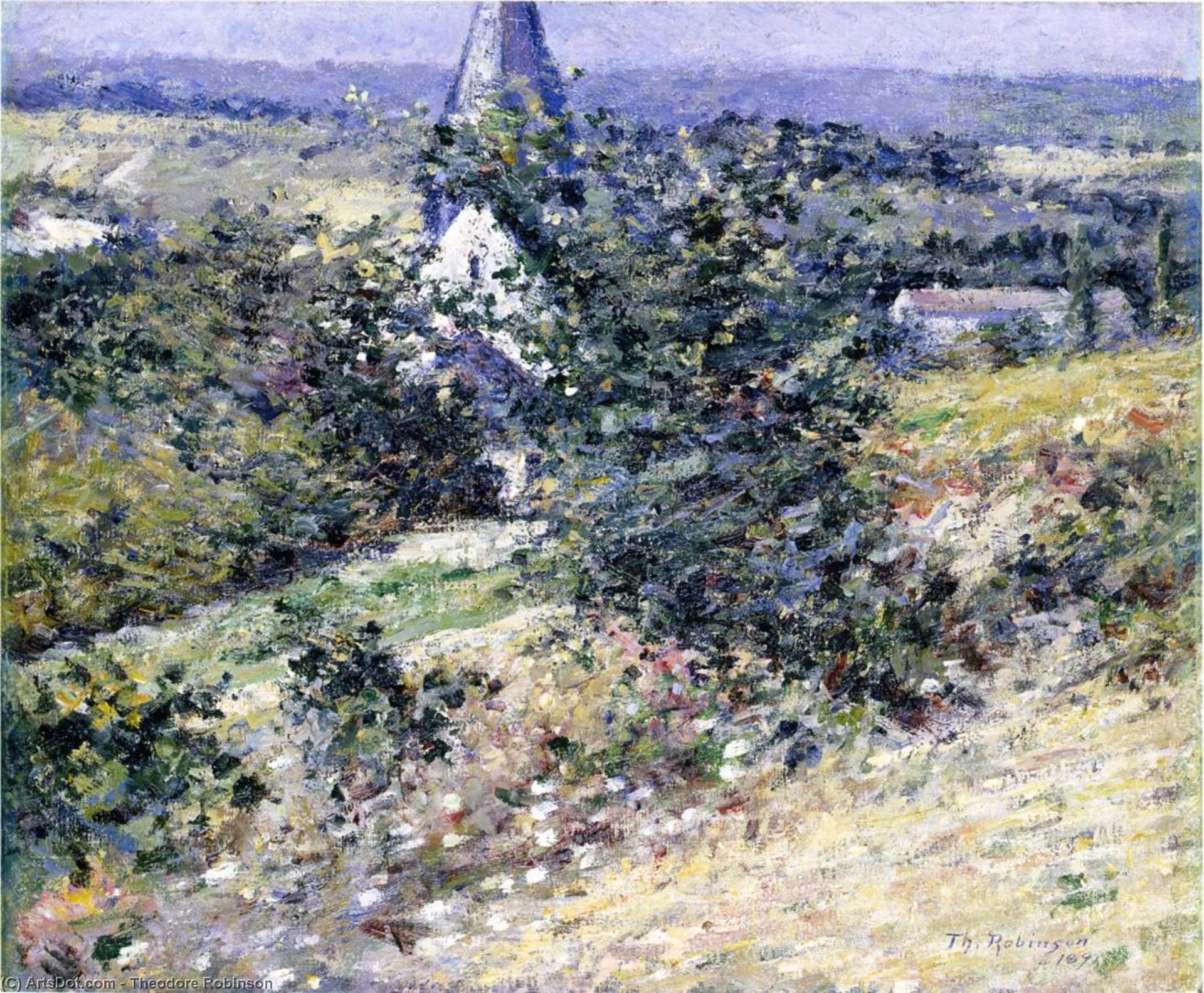 Wikioo.org - The Encyclopedia of Fine Arts - Painting, Artwork by Theodore Robinson - Old Church at Giverny