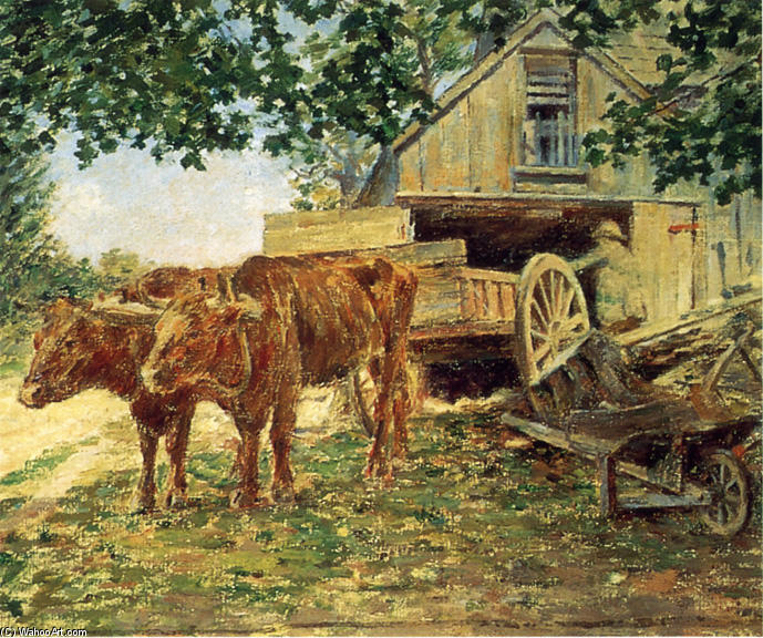 Wikioo.org - The Encyclopedia of Fine Arts - Painting, Artwork by Theodore Robinson - Oxen