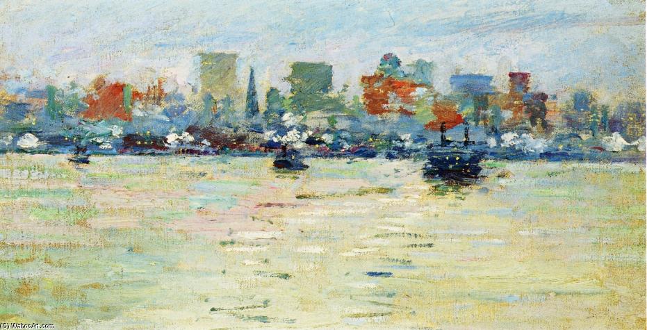 Wikioo.org - The Encyclopedia of Fine Arts - Painting, Artwork by Theodore Robinson - The Ferry
