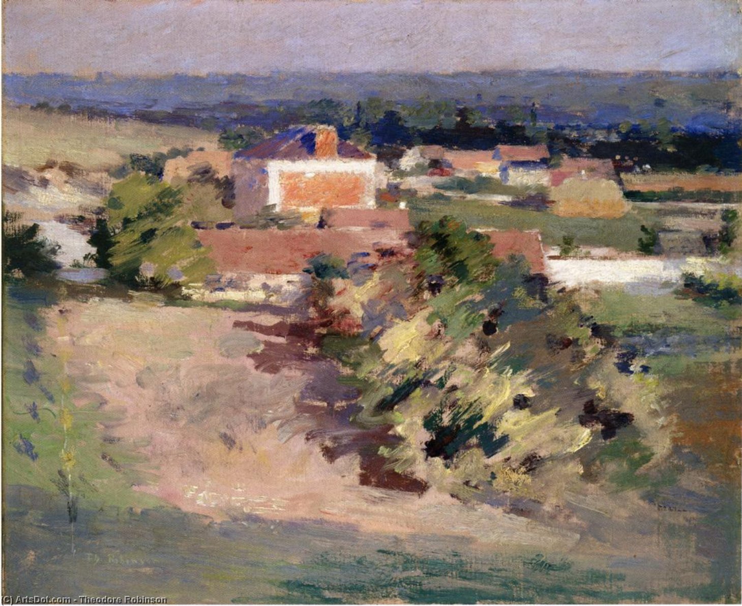 Wikioo.org - The Encyclopedia of Fine Arts - Painting, Artwork by Theodore Robinson - The Red House