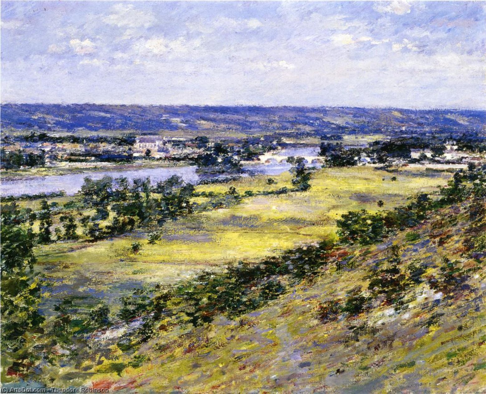 Wikioo.org - The Encyclopedia of Fine Arts - Painting, Artwork by Theodore Robinson - Valley of the Seine from Giverny Heights