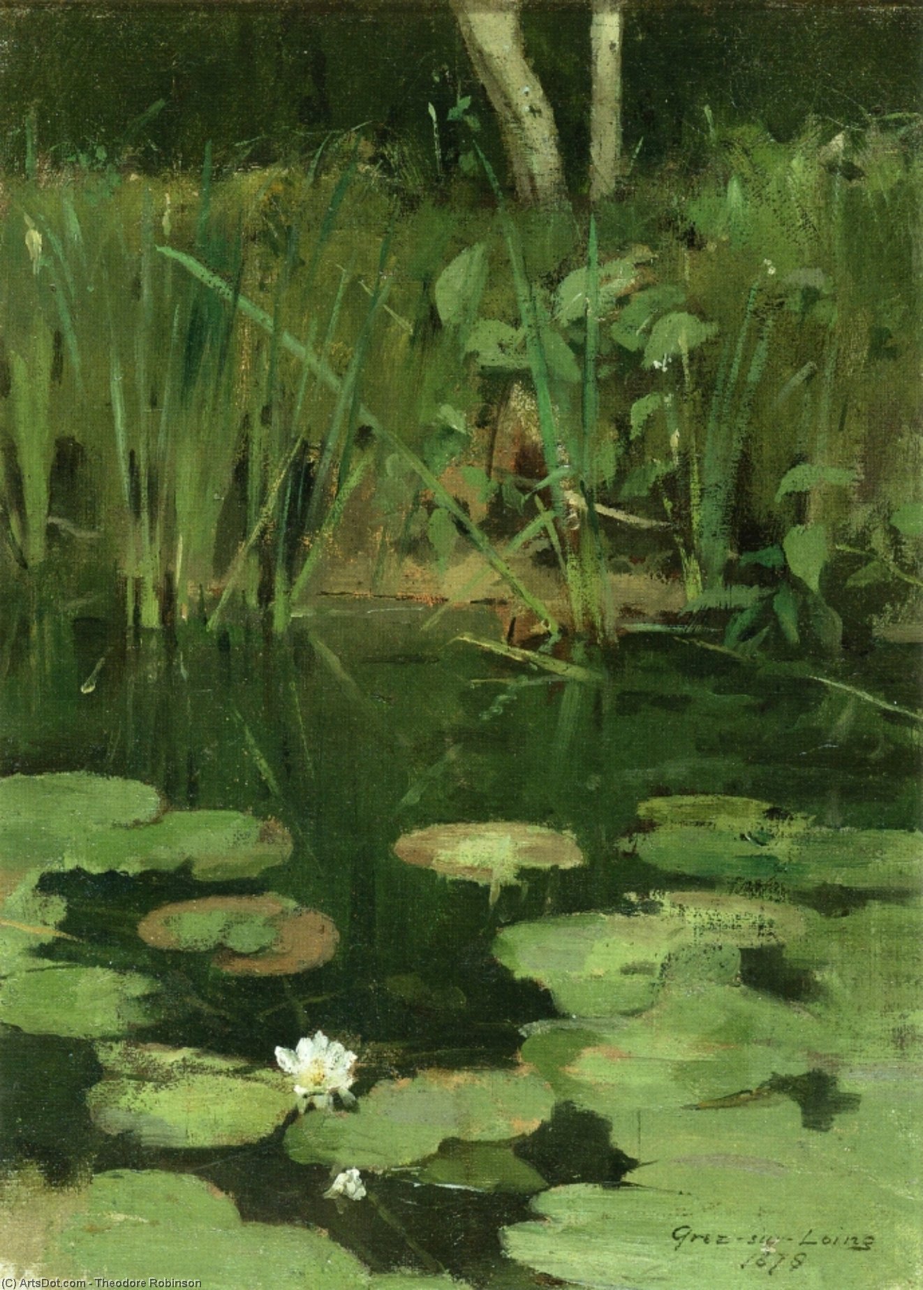 Wikioo.org - สารานุกรมวิจิตรศิลป์ - จิตรกรรม Theodore Robinson - Water Lilies