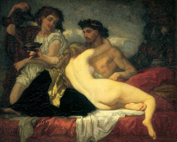 Wikioo.org - The Encyclopedia of Fine Arts - Painting, Artwork by Thomas Couture - Horace and Lydia