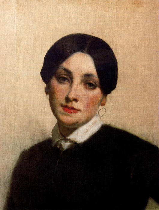 WikiOO.org - Енциклопедия за изящни изкуства - Живопис, Произведения на изкуството Thomas Couture - Portrait de Mademoiselle Florentin