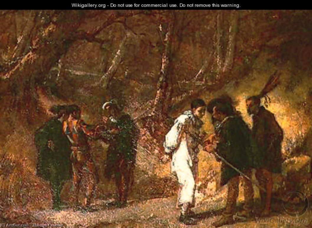WikiOO.org - Enciklopedija likovnih umjetnosti - Slikarstvo, umjetnička djela Thomas Couture - The Duel after the Masked Ball