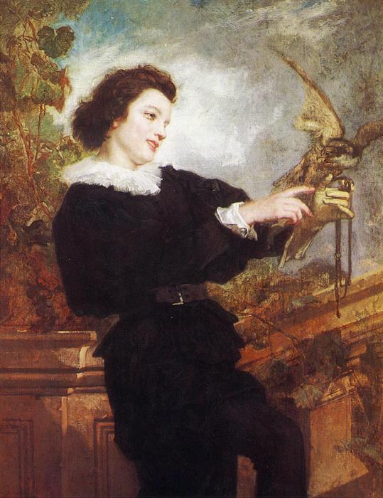 Wikioo.org - The Encyclopedia of Fine Arts - Painting, Artwork by Thomas Couture - The Falconer