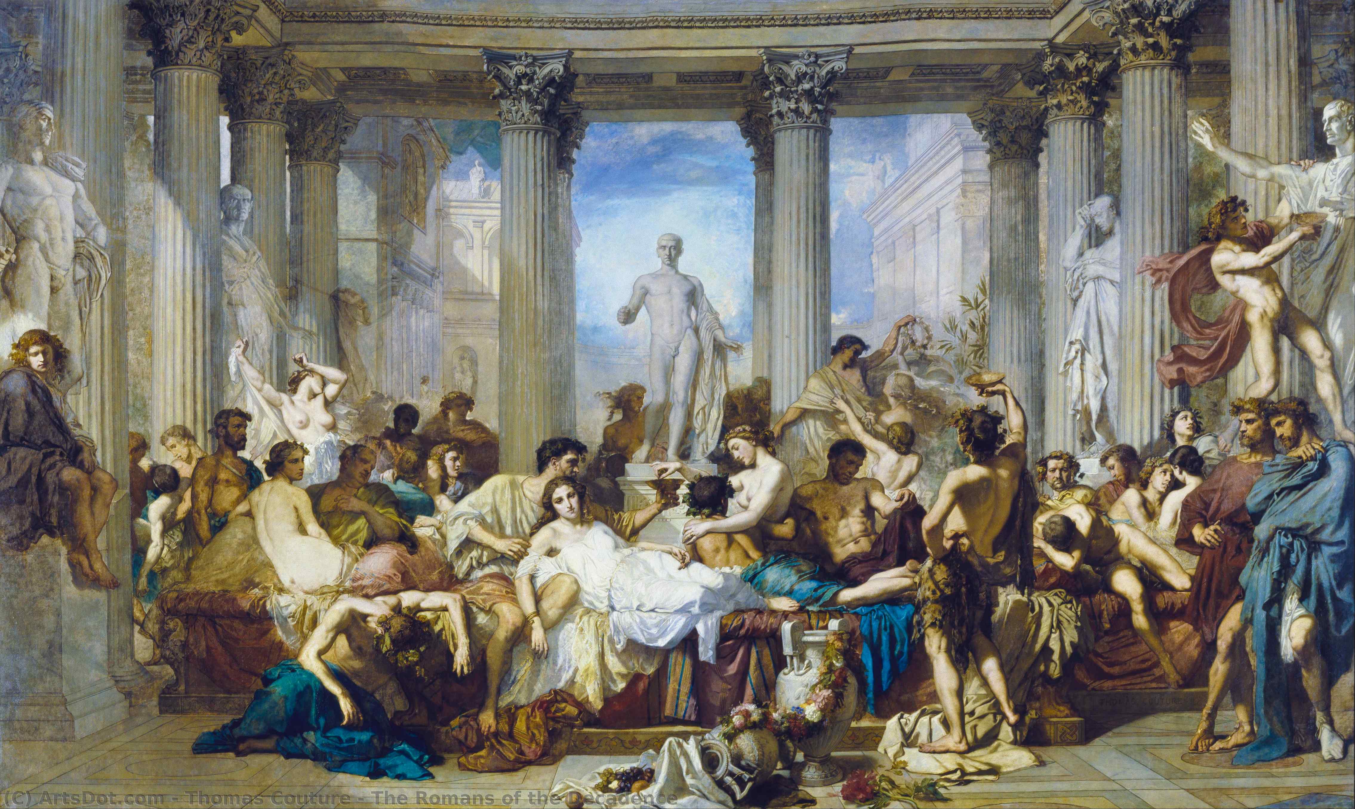 Wikioo.org - Bách khoa toàn thư về mỹ thuật - Vẽ tranh, Tác phẩm nghệ thuật Thomas Couture - The Romans of the Decadence