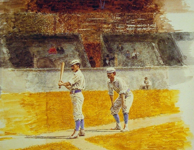 Wikoo.org - موسوعة الفنون الجميلة - اللوحة، العمل الفني Thomas Eakins - Baseball Players Practicing