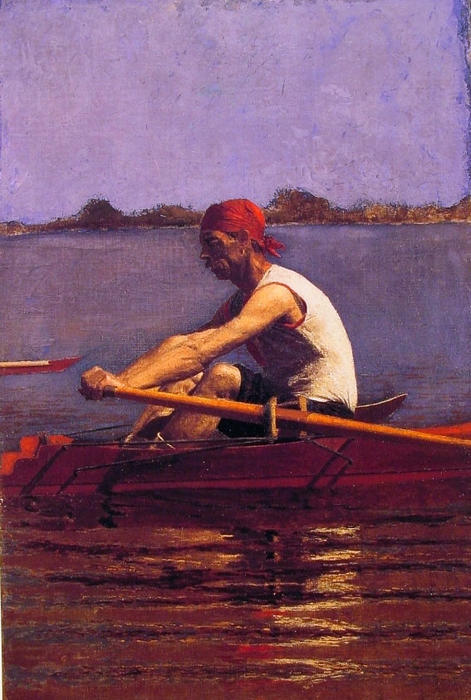 Wikioo.org - The Encyclopedia of Fine Arts - Painting, Artwork by Thomas Eakins - John Biglin in a Single Scull