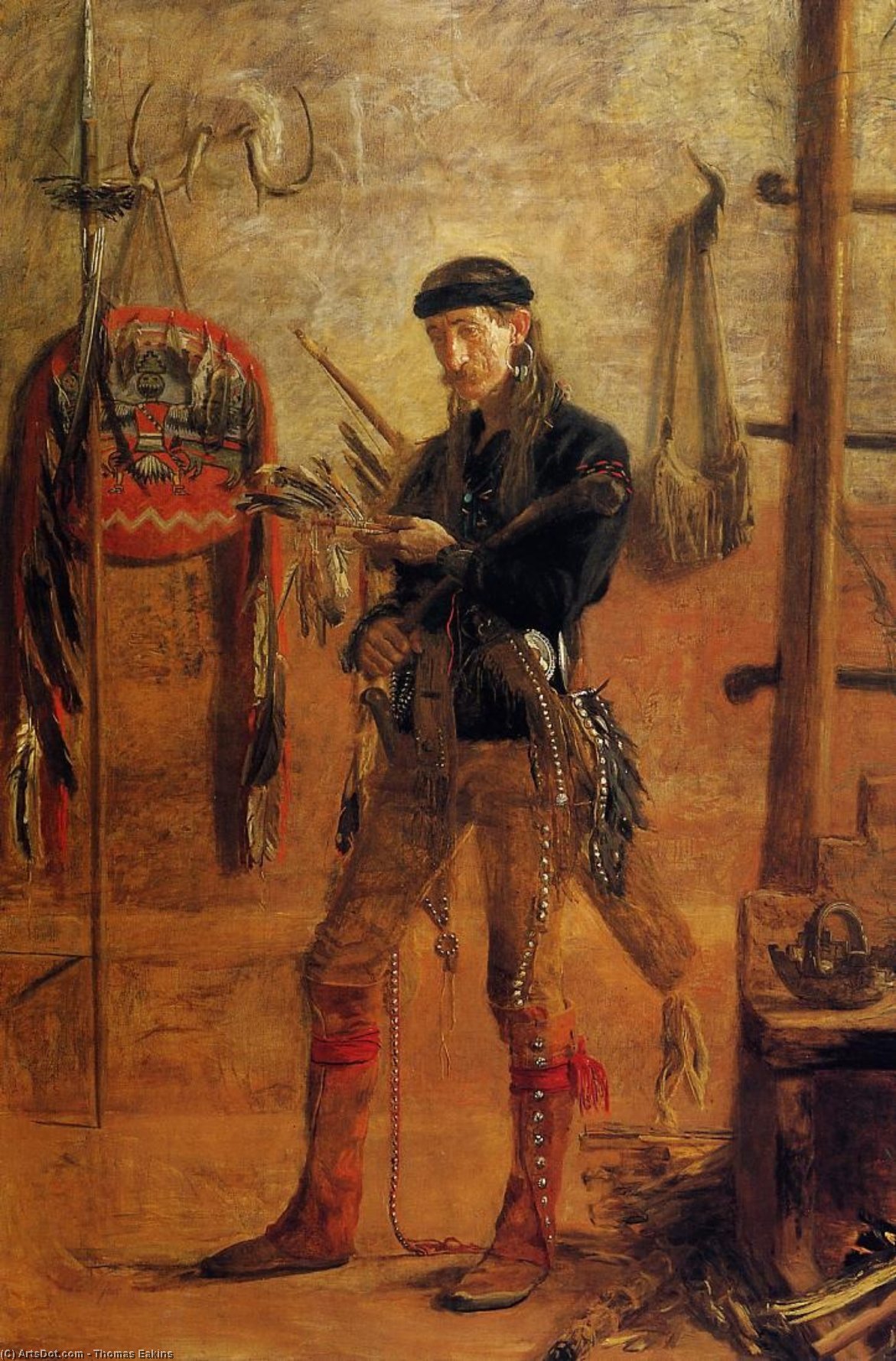 WikiOO.org - Encyclopedia of Fine Arts - Festés, Grafika Thomas Eakins - Portrait of Frank Hamilton Cushing