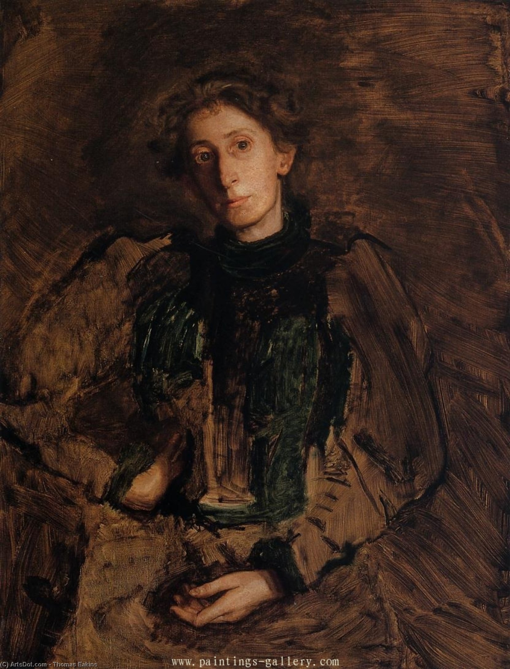WikiOO.org - Encyclopedia of Fine Arts - Festés, Grafika Thomas Eakins - Portrait of Jennie Dean Kershaw