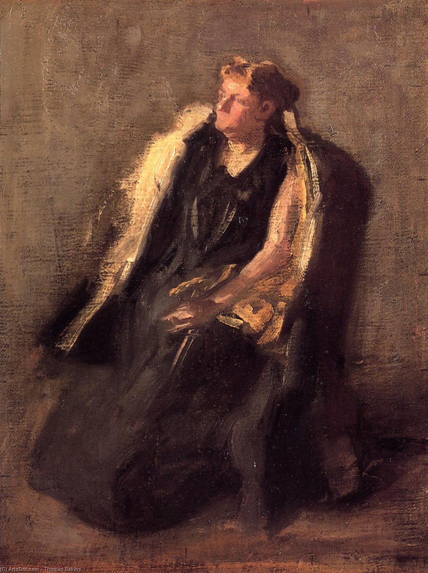 Wikioo.org - The Encyclopedia of Fine Arts - Painting, Artwork by Thomas Eakins - Portrait of Mrs. Hubbard (sketch)