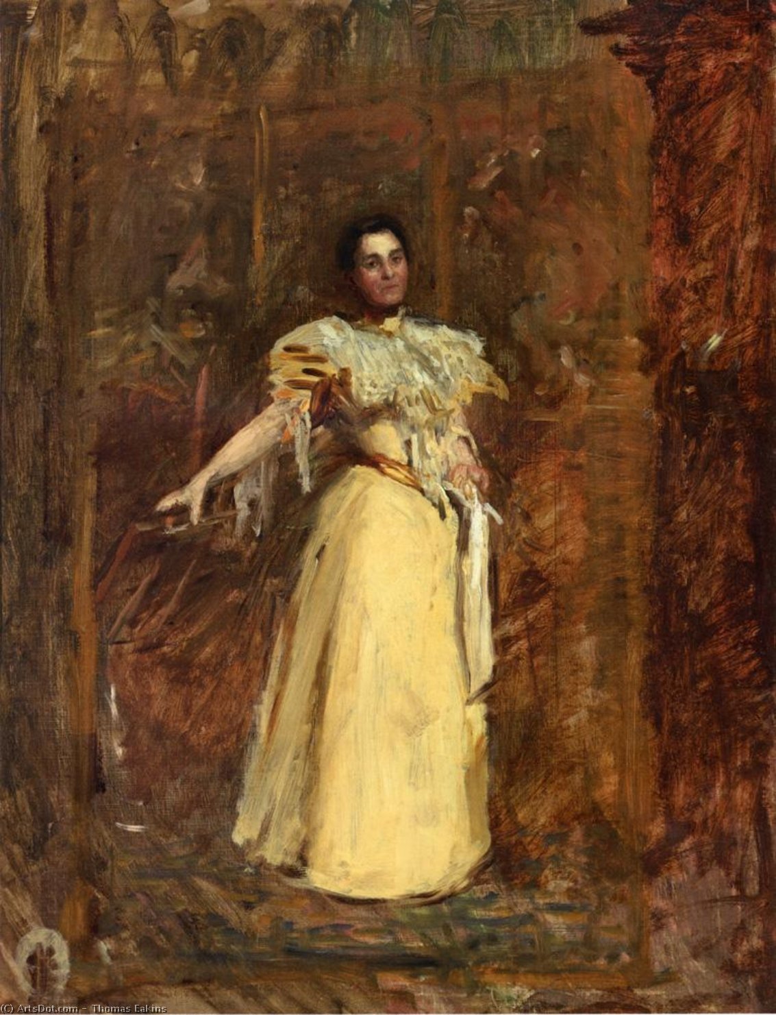 Wikioo.org - The Encyclopedia of Fine Arts - Painting, Artwork by Thomas Eakins - Study for The Portrait of Miss Emily Sartain