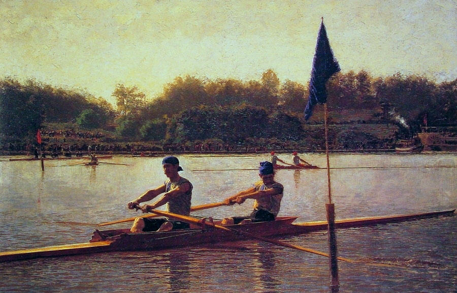 Wikioo.org - The Encyclopedia of Fine Arts - Painting, Artwork by Thomas Eakins - The Biglin Brothers Turning the Stake