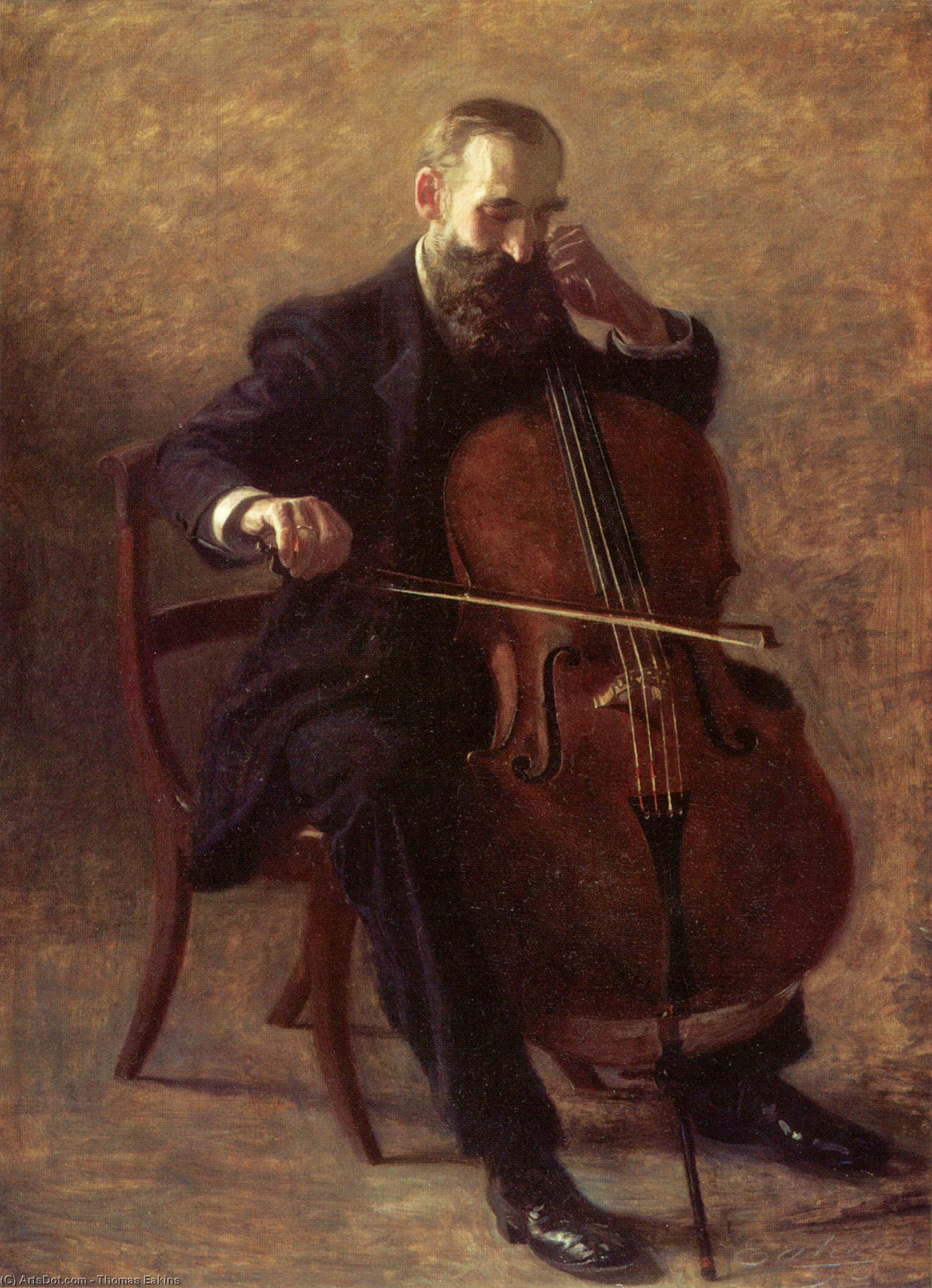 WikiOO.org - Encyclopedia of Fine Arts - Festés, Grafika Thomas Eakins - The Cello Player